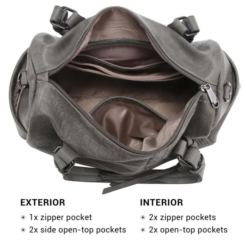 Dasein Women Soft Vegan Leather Barrel Bags Large Hobo Top Handle Work Totes Satchel Handbags Shoulder Purse