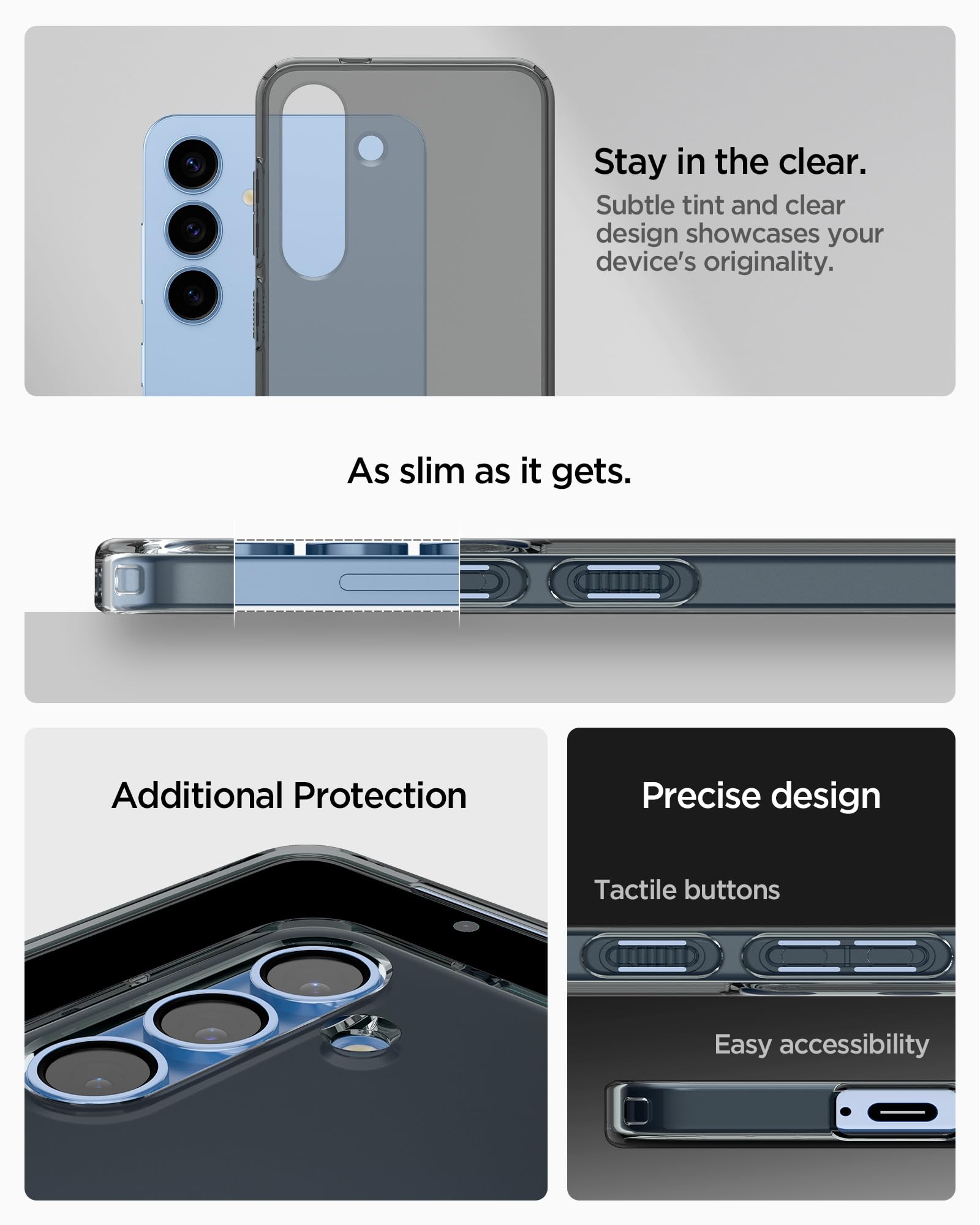 Spigen Liquid Crystal Designed for Galaxy S24 Case (2024) [Military-Grade Protection] - Crystal Clear