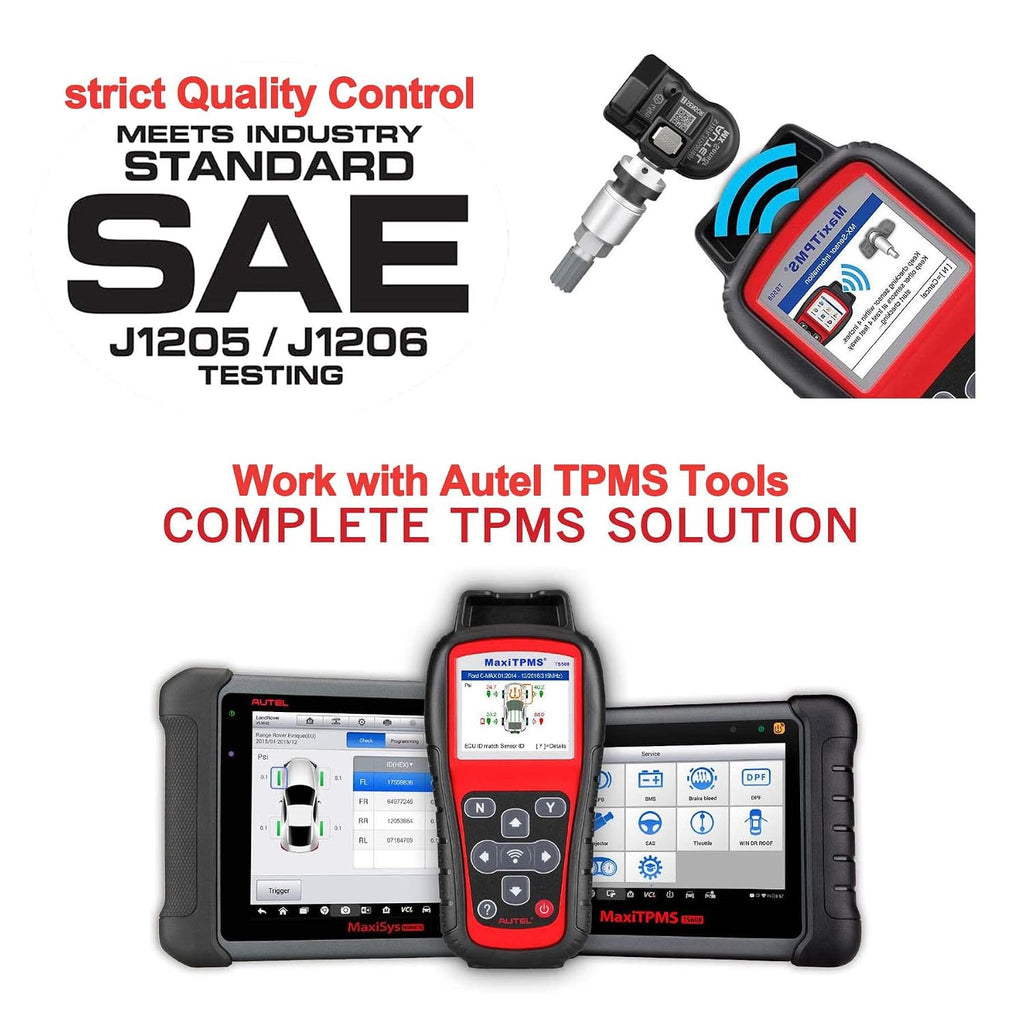 Autel TPMS Sensors Set of 4, Programmable Mx Sensor for Tire Pressure,315MHz + 433MHz Press-in OE-Level(Metal valves) Programmed by TS408S TS508WF TS601 TS900 MS906TS ITS600