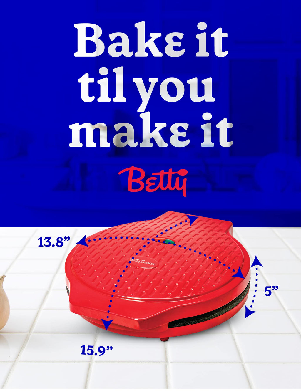 Betty Crocker Pizza Maker Plus,12" Indoor Electric Grill,Nonstick Griddle Pan for Pizzas,Quesadillas,Tortillas,Nachos and more,12" Electric Griddle for Delicious Meals and Snacks,Red,(Pack of 2)