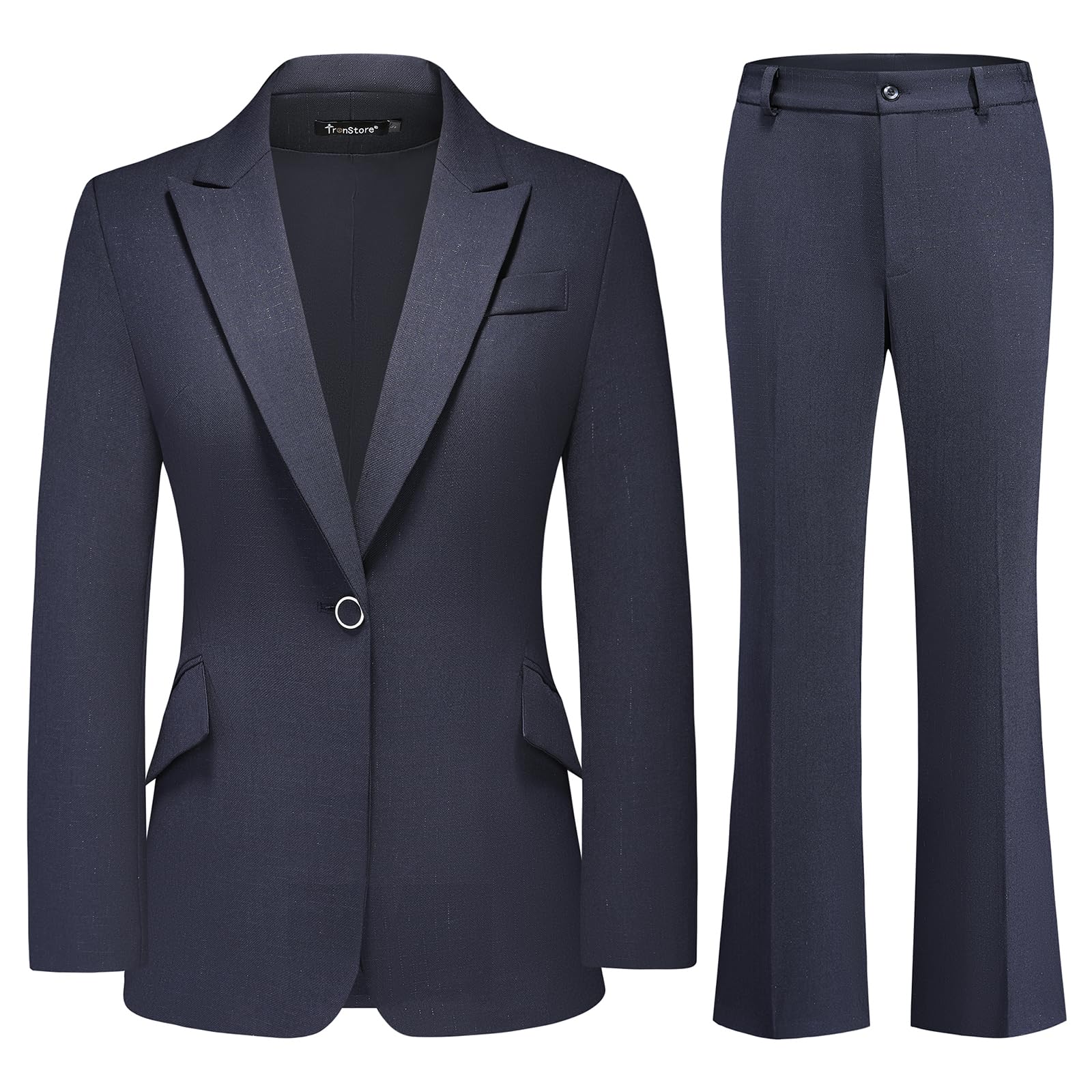 Women's Suit 2 Piece Set Pinstripe Blazer and Bootcut Dressy Pants Set for Work Office Business Outfits