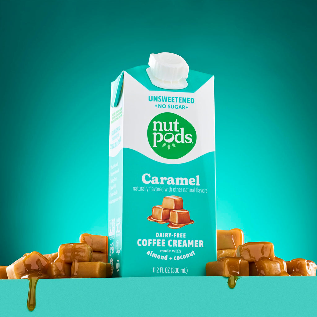 nutpods Caramel Coffee Creamer - Unsweetened Non Dairy Creamer Made from Almonds and Coconuts - Keto Creamer, Whole30, Gluten Free, Non-GMO, Vegan, Sugar Free, Kosher (4-Pack)