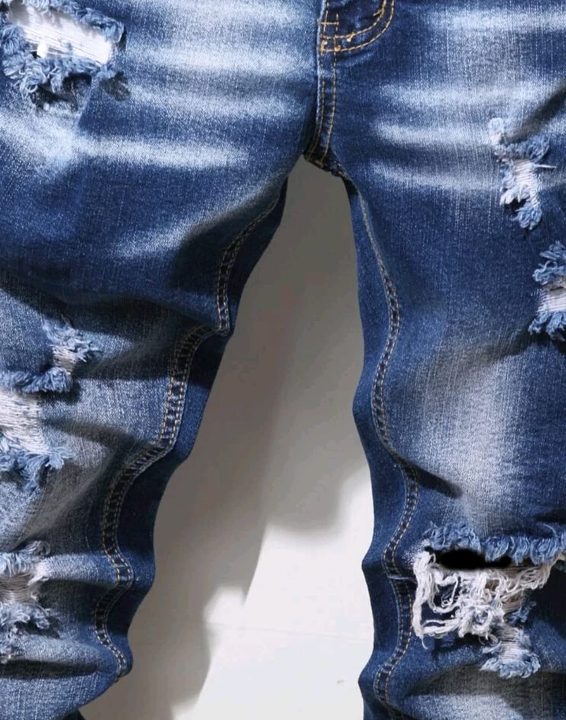 Boy's Skinny Fit Ripped Destroyed Distressed Stretch Slim Jeans Pants
