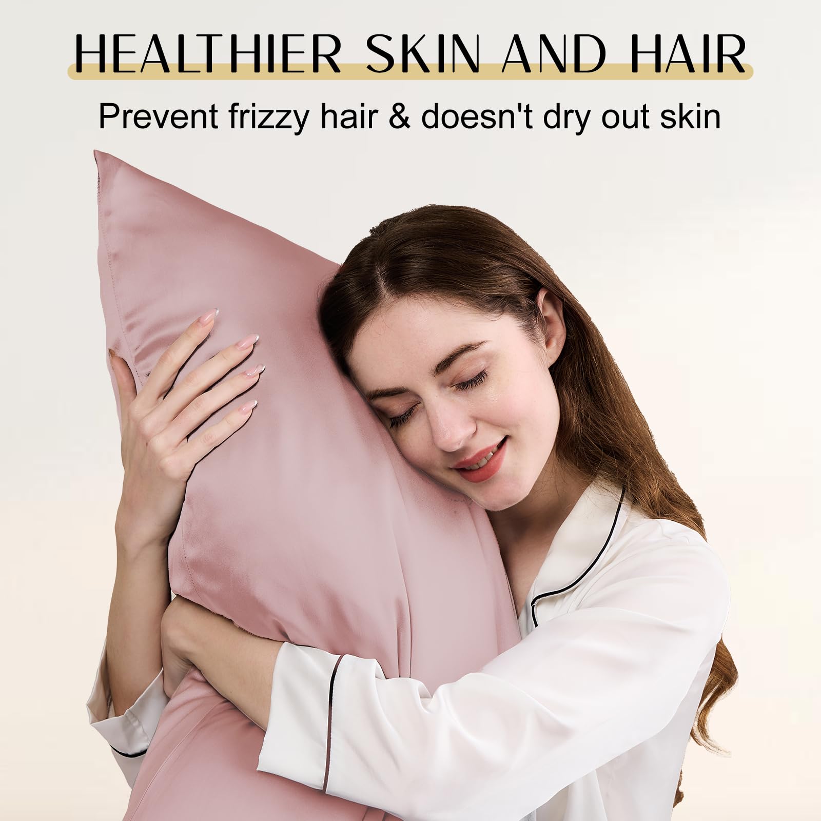 ZIMASILK Upgraded 100% 6A Grade Pure Mulberry Silk Pillowcase for Hair and Skin Silk Pillow Cases with Reinforced Hidden Zipper, More Soft & Durable, Gift Box (Standard 20"x26" Beige)