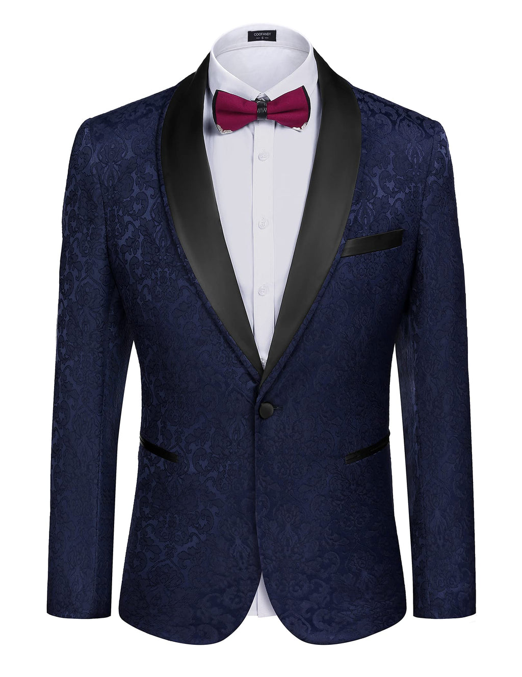 COOFANDY Men's Floral Tuxedo Suit Jacket Slim Fit Dinner Jacket Party Prom Wedding Blazer Jackets