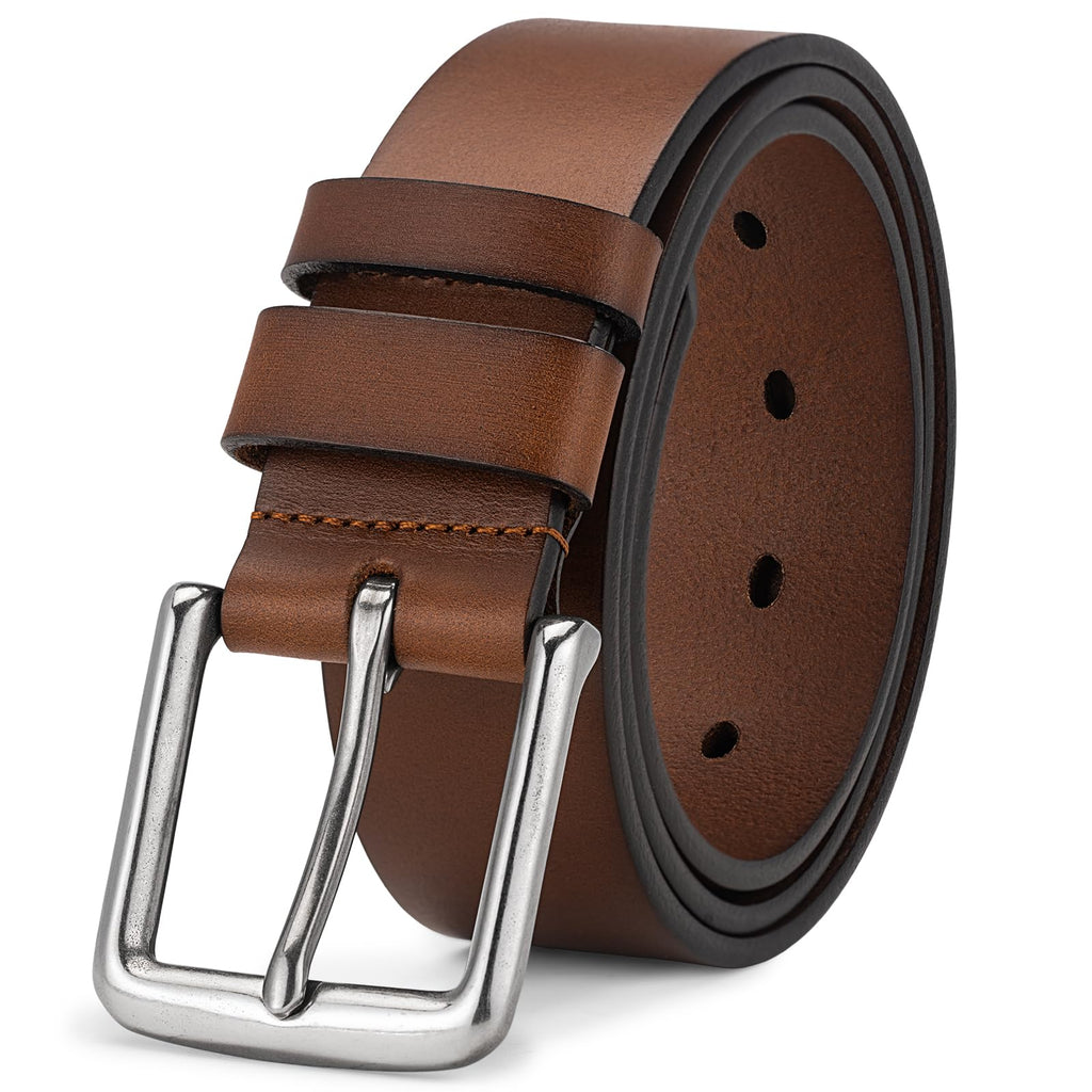 Thicken Full Grain Leather Mens Belt Heavy Duty Mens Work Belt Mens Belt High Hardness Buckle Packed In Gift Box