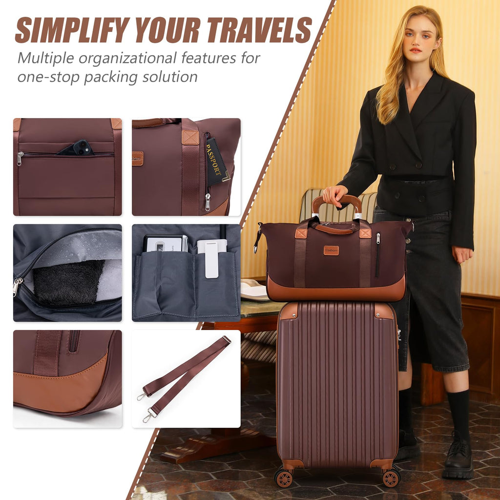 Cosbarn Luggage Sets 5 Piece Suitcases with Wheels, Suitcase Set ABS Hard Case Luggage with TSA Lock Spinner Wheels Durable Travel Luggage