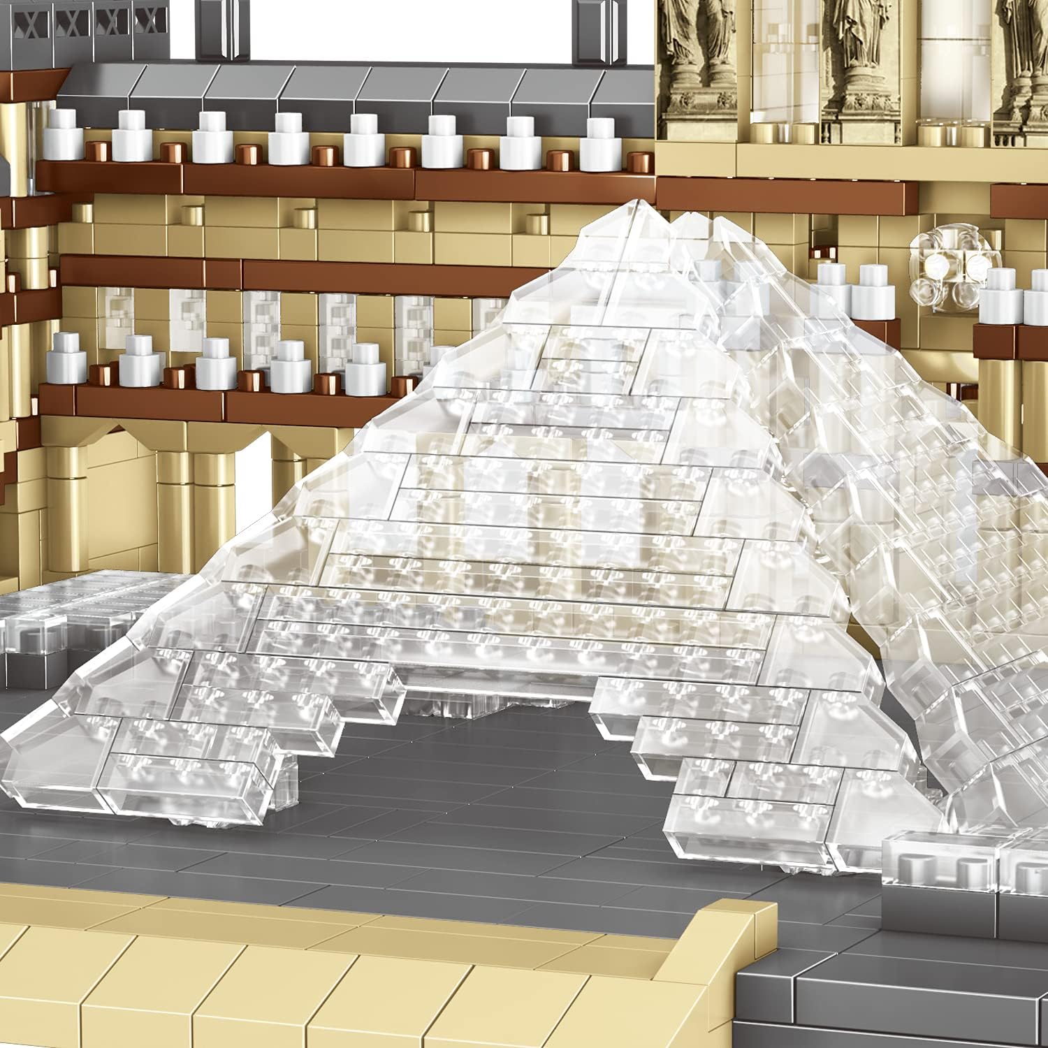 dOvOb Architecture Louvre Micro Building Blocks Set（2885PCS） - World Famous Architectural Model Toys Gifts for Kid and Adult