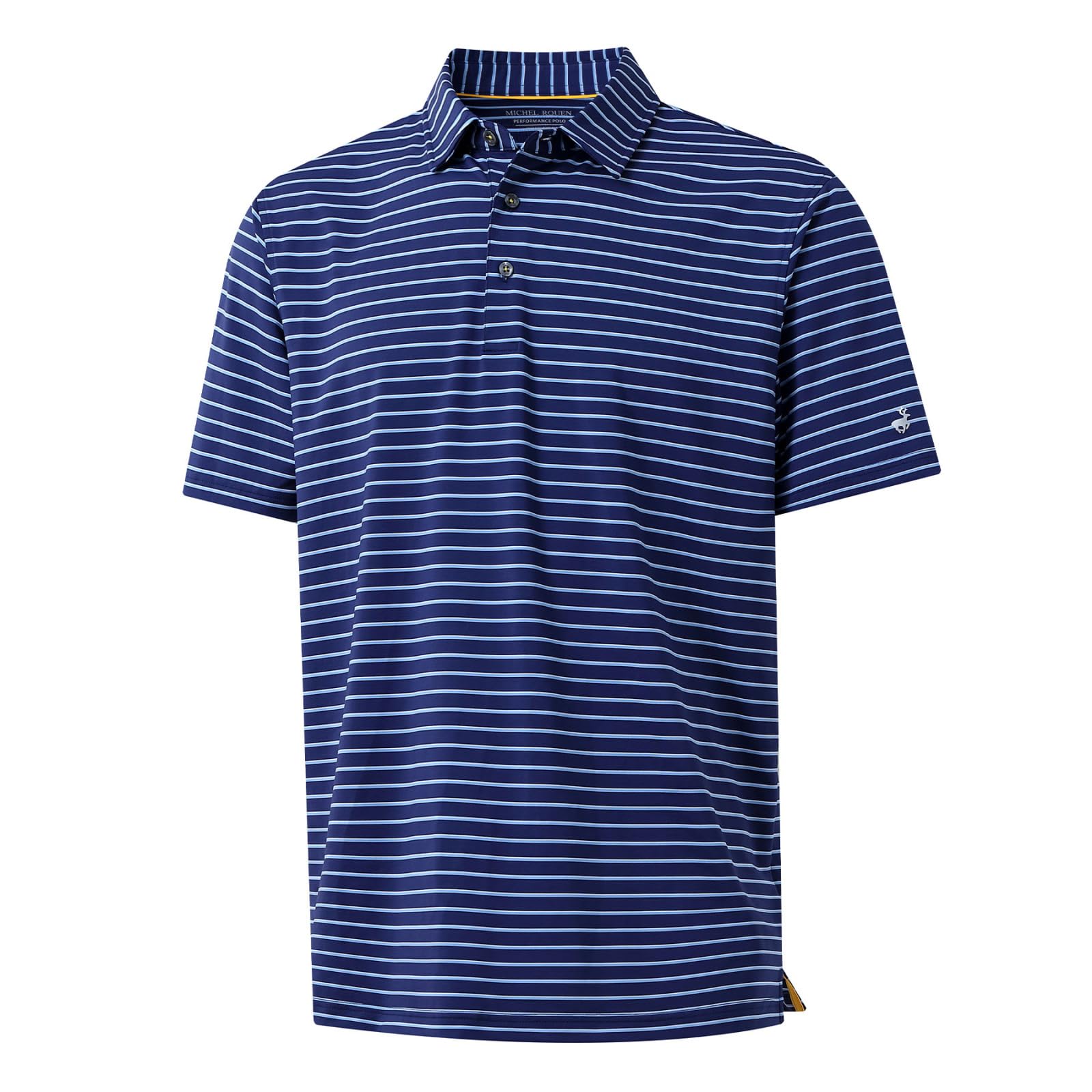 Rouen Mens Polo Shirts Short Sleeve Dry Fit Performance Moisture Wicking Causal Striped Polo Collared Golf Shirts for Men