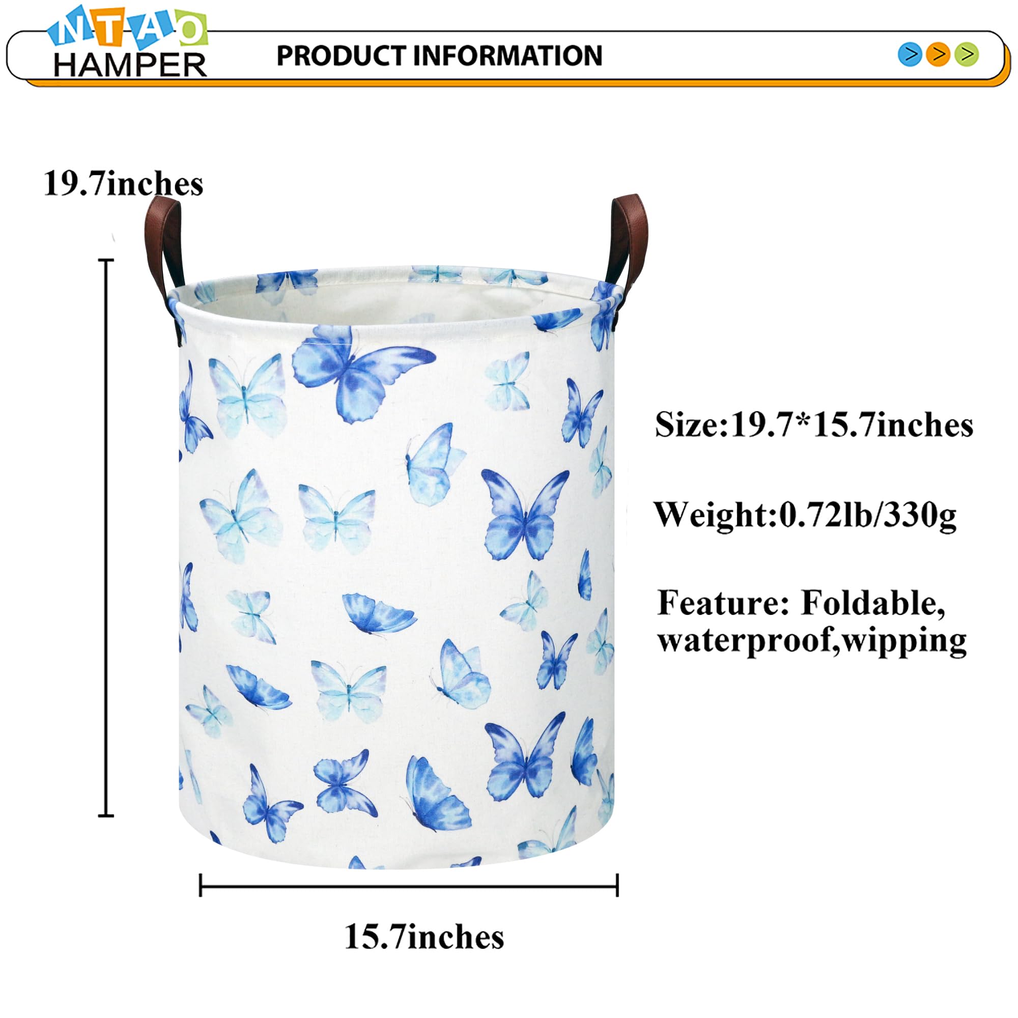 NTAOHAMPER Laundry Hamper, Laundry Basket, Waterproof Storage Bin for Bedroom, Clothes Organizer Basket, Books Box, Room Decor(Animal)