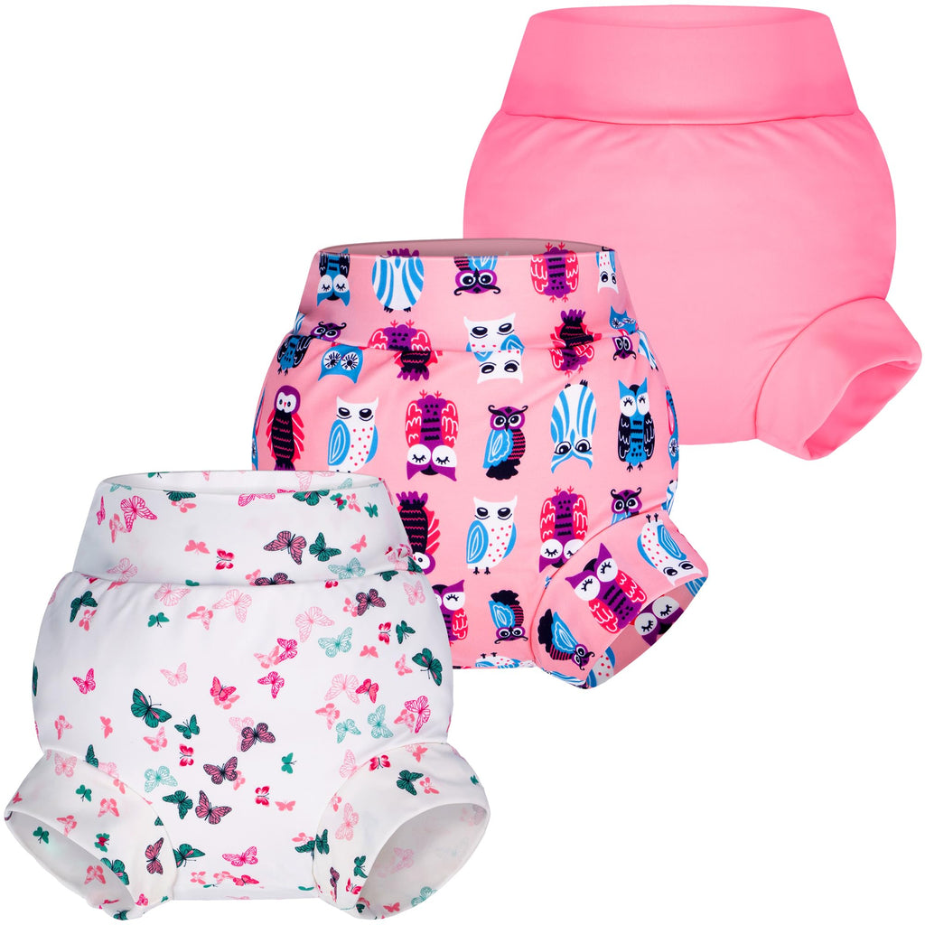 BIG ELEPHANT Baby Swim Diapers 3pcs, Reusable Adjustable Washable Waterproof Swimming Diaper for Boy's and Girl's 6Months - 5 Years