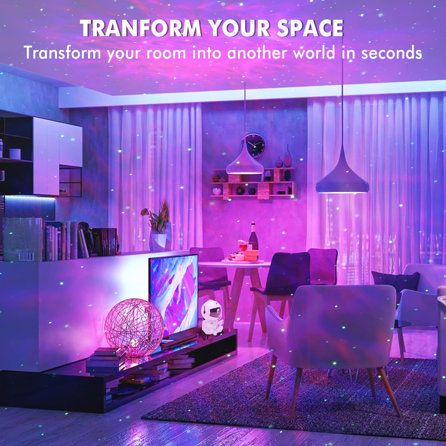 SHJQJJLBCQ Galaxy Projector, Astronaut Star Projector, Kids Night Light for Bedroom, Adult Playroom,Ceiling, Room Decoration