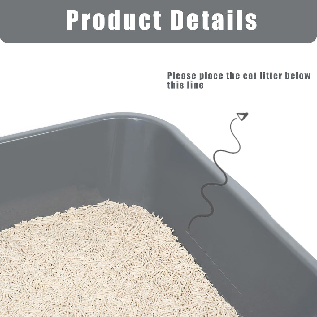 1 Pack of Extra Large Cat Litter Box (ABS Material), Low Entry Senior Litter Pen for Geriatric Kitty Big Cats, Jumbo Pet Safe Litter Boxes Tray for Pets Potty (Beach Sand, 20" L x 15.5" W)