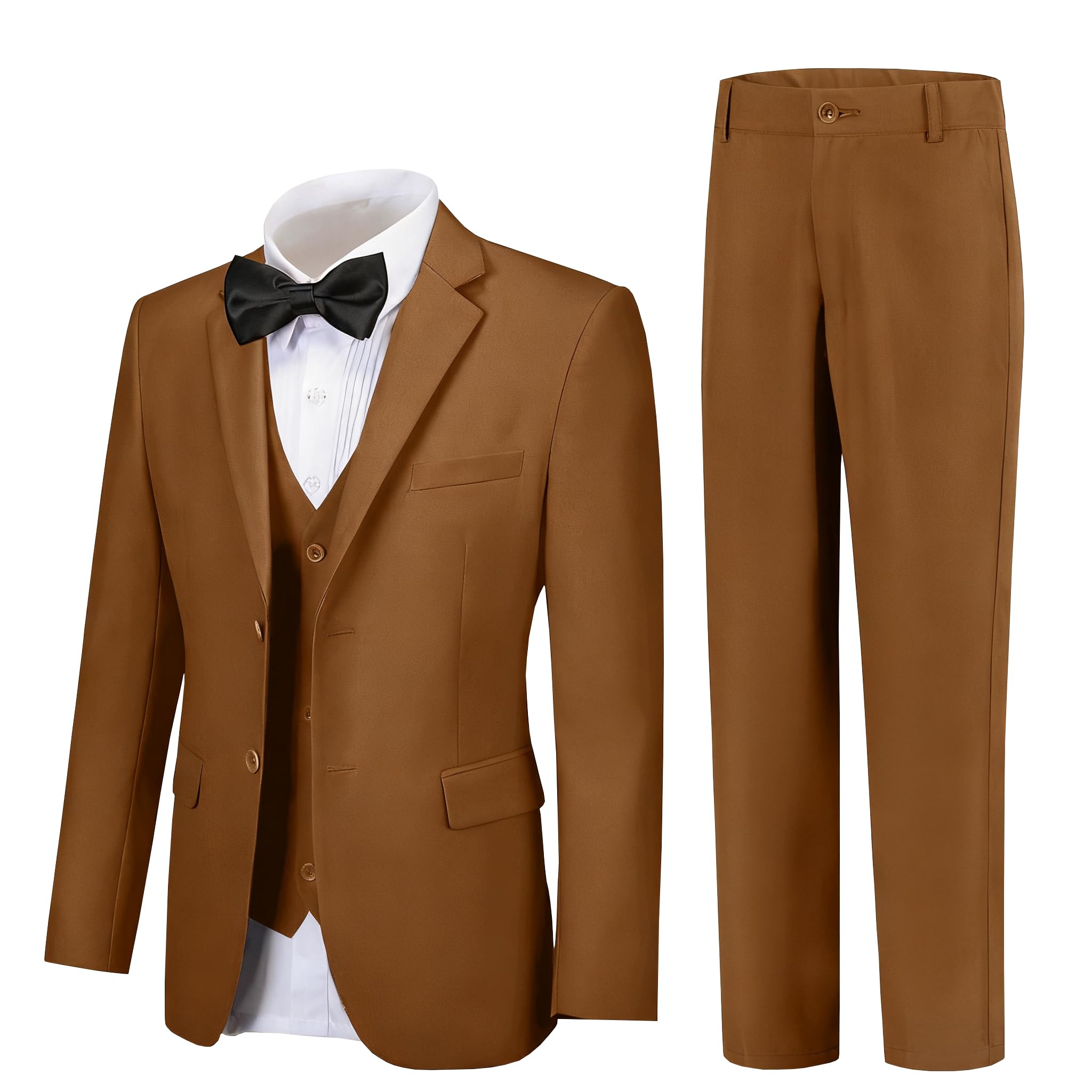 Boy Suits 5 Pieces Formal Suit Set with Adjustable Waist Kids Dress Suit for Wedding Prom