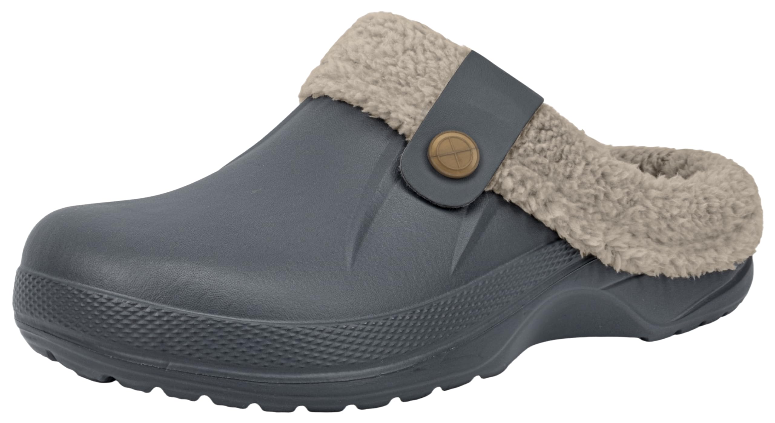 ChayChax Women and Men Fur Lined Clogs Memory Foam Warm Fuzzy Slippers Winter Waterproof Indoor Outdoor Slipper