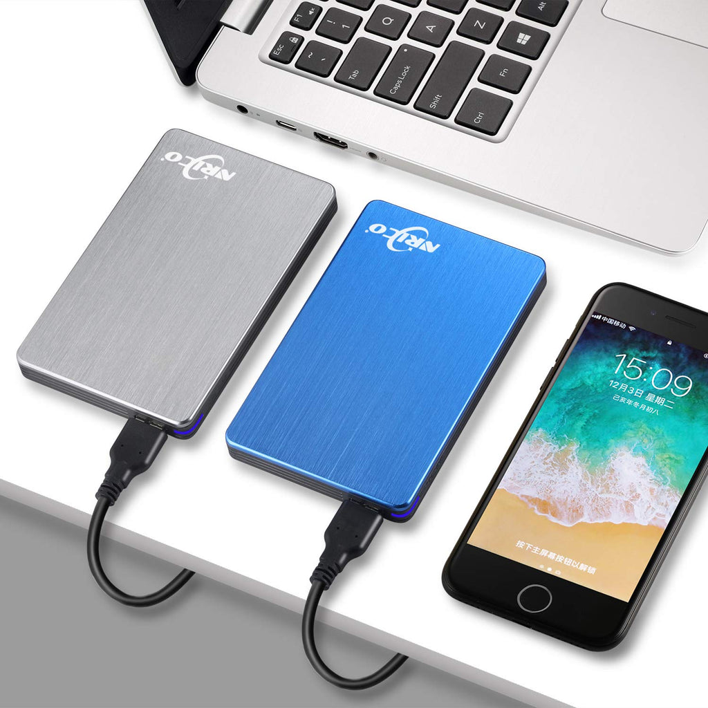 NRICO Portable External Hard Drive, USB 3.0, 2.5 Inch, Compatible with PC, Mac, Desktop (Blue, 320, GB)