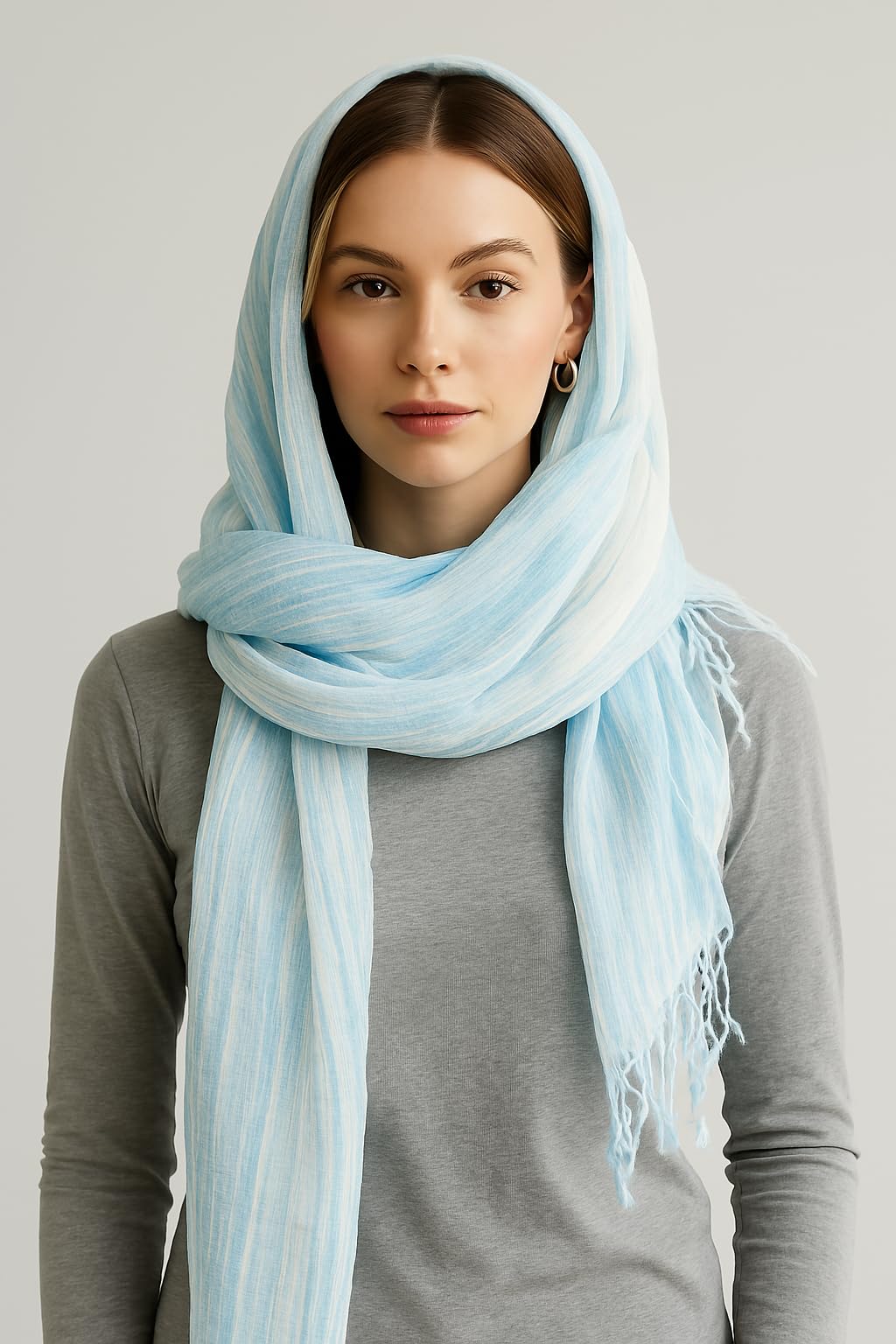 Jeelow Lightweight Summer Scarf Light Shawl Wrap Linen Feel Scarves For Men And Women