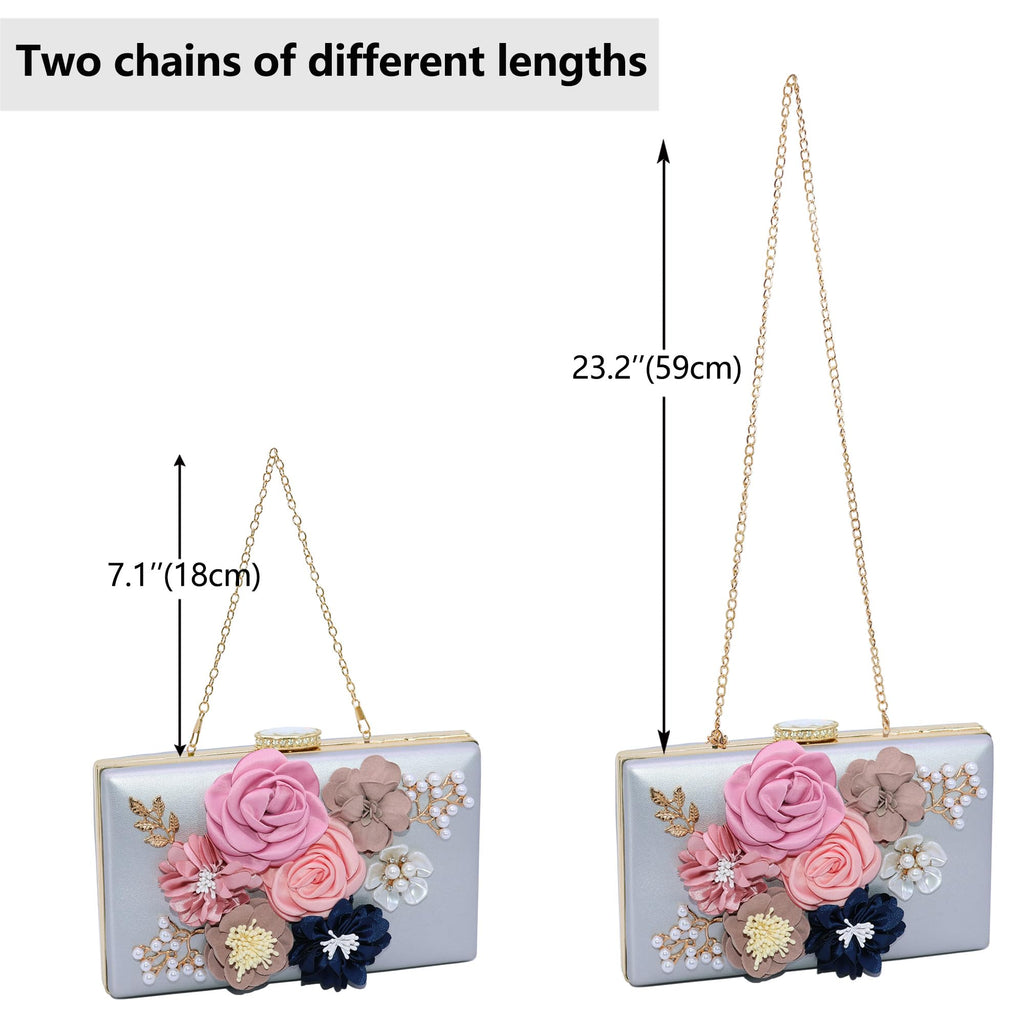 Evening Bag for Women, Flower Wedding Evening Clutch Purse Bride Floral Clutch Bag