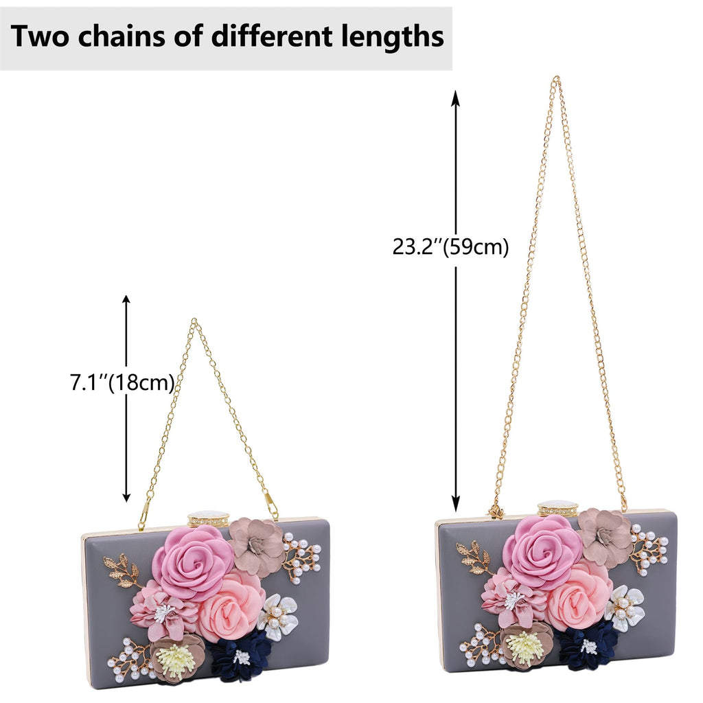 Evening Bag for Women, Flower Wedding Evening Clutch Purse Bride Floral Clutch Bag