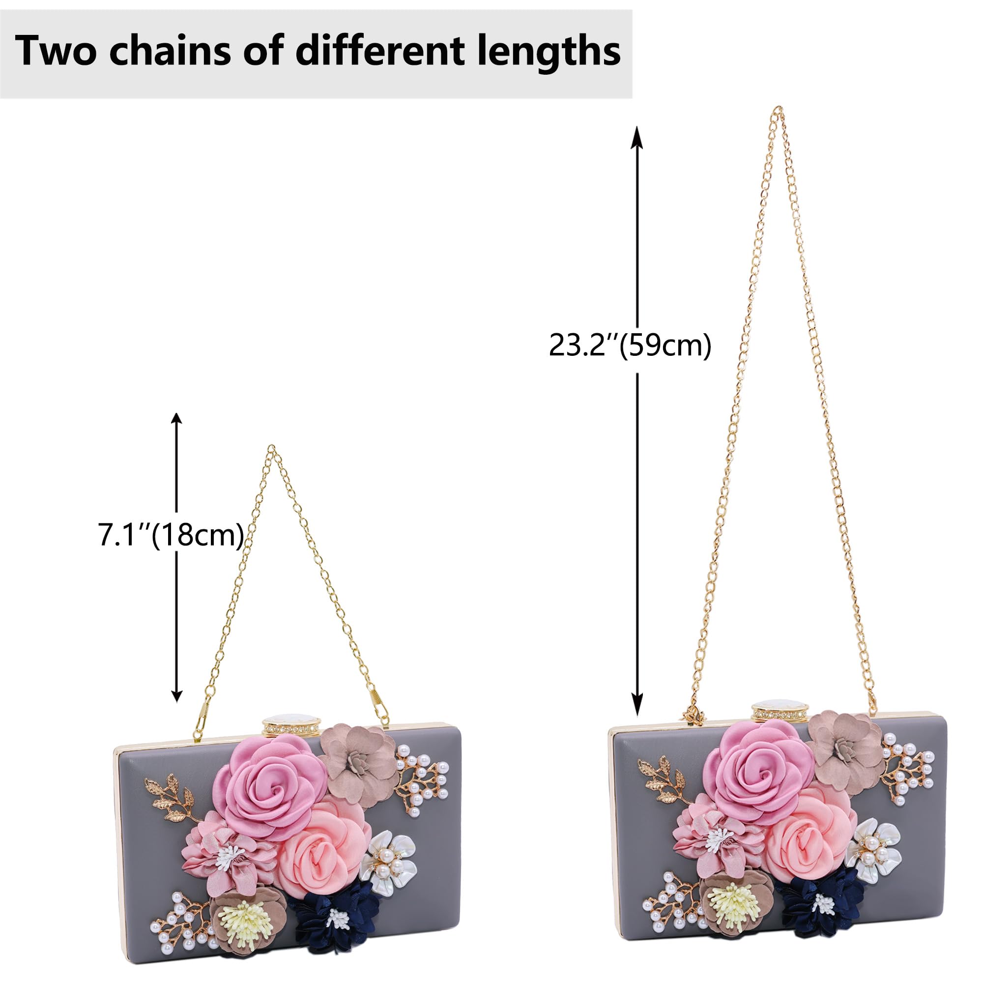 Evening Bag for Women, Flower Wedding Evening Clutch Purse Bride Floral Clutch Bag