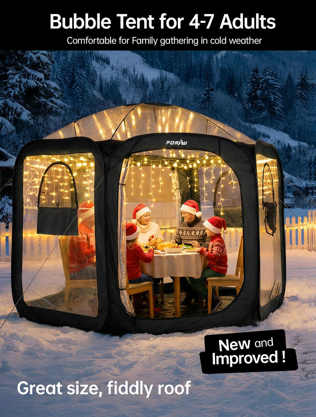 Porayhut Pop Up Greenhouse Tent,Portable X-Large Walk-in Flower House ,Indoor Outdoor Gardening Plant Sunshine Room with PE Mesh Cloth Cover for Protecting Plant from Cold Frost & Birds