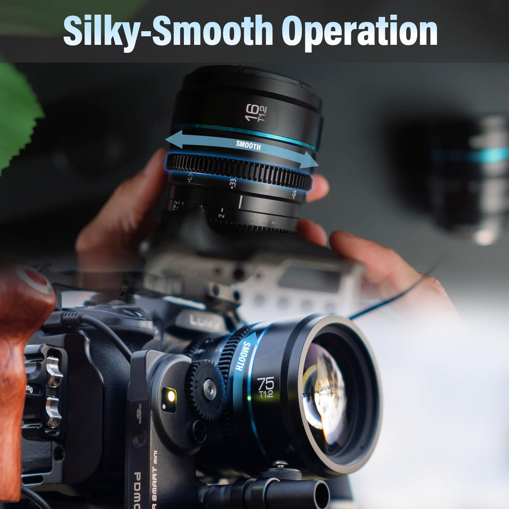 SIRUI Night Walker T1.2 Cine Lens Set, 16mm, 24mm, 35mm, 55mm, 75mm Large Aperture Manual Focus Lens (M4/3 Mount, Black)