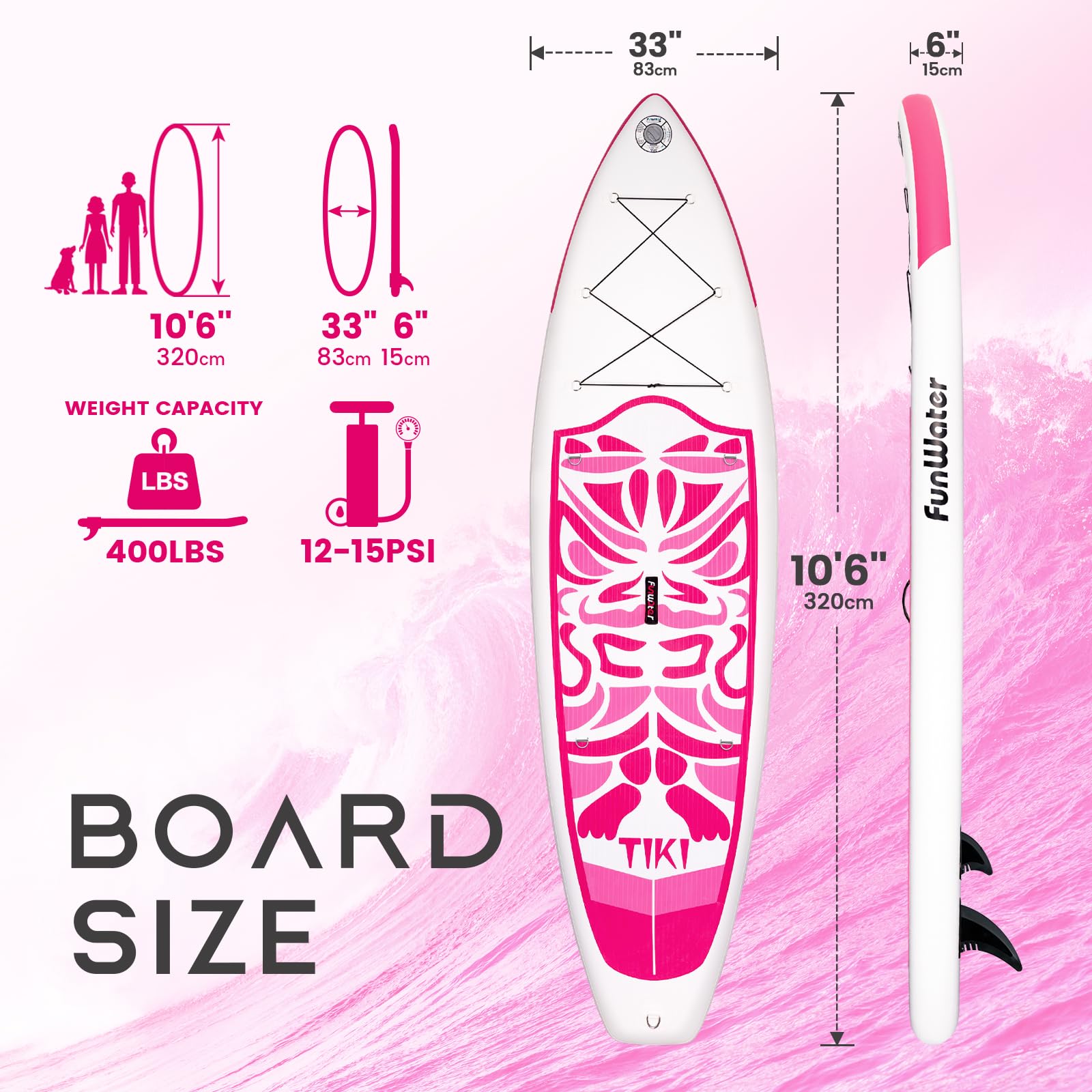 FunWater Inflatable Ultra-Light Stand Up Paddle Board for All Skill Levels with Premium SUP Paddleboard Accessories,Non-Slip Comfort Deck for Youth & Adults