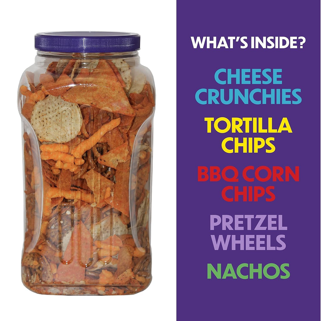 Utz Party Mix - Tasty Snack Mix Includes Corn Tortillas, Nacho Tortillas, Pretzels, BBQ Corn Chips and Cheese Curls, Cholesterol Free and Trans-Fat Free, 1.62 Pound (Pack of 1)