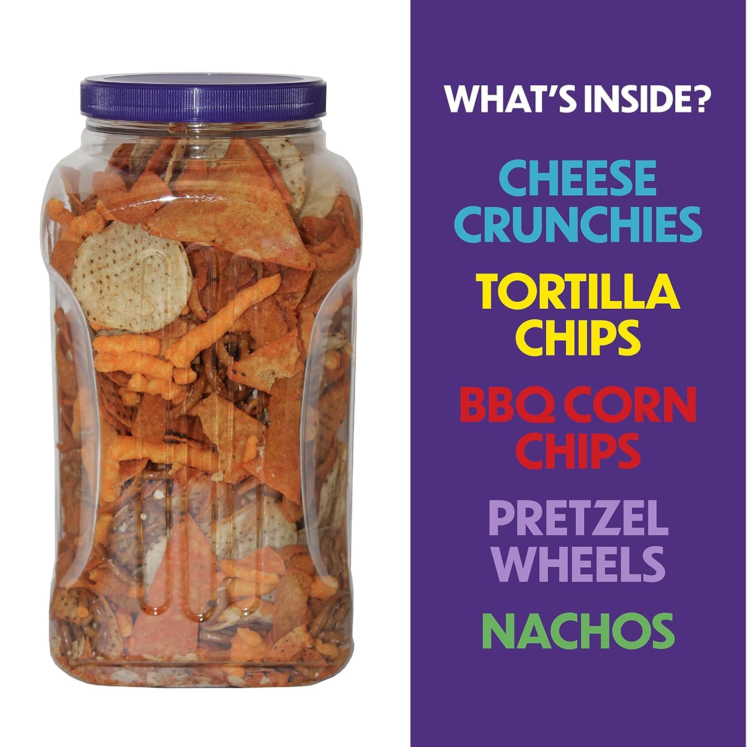 Utz Party Mix - Tasty Snack Mix Includes Corn Tortillas, Nacho Tortillas, Pretzels, BBQ Corn Chips and Cheese Curls, Cholesterol Free and Trans-Fat Free, 1.62 Pound (Pack of 1)