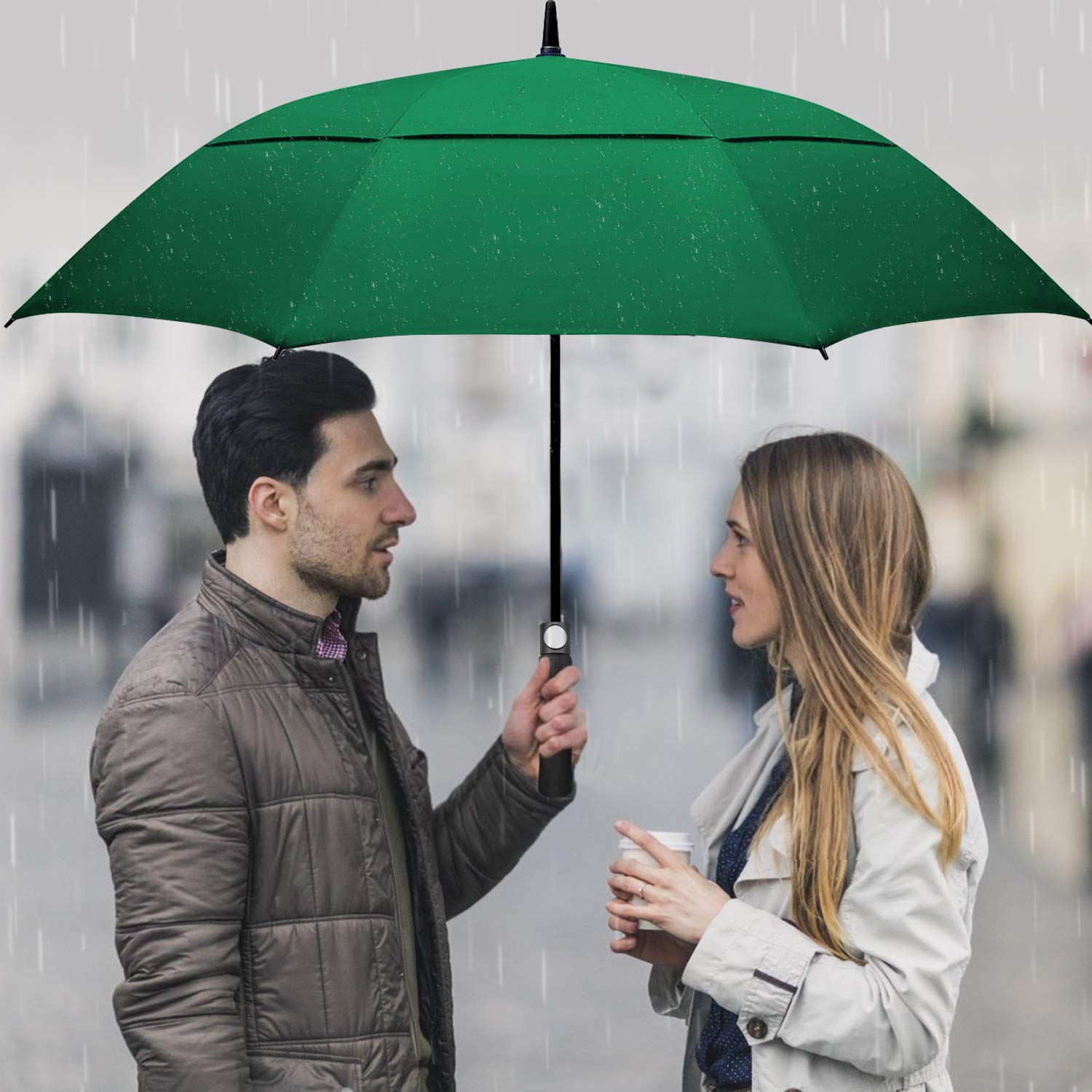 ACEIken Golf Umbrella Large 58/62/68 Inch Automatic Open Golf Umbrella Extra Large Oversize Double Canopy Vented Umbrella Windproof Waterproof for Men and Women