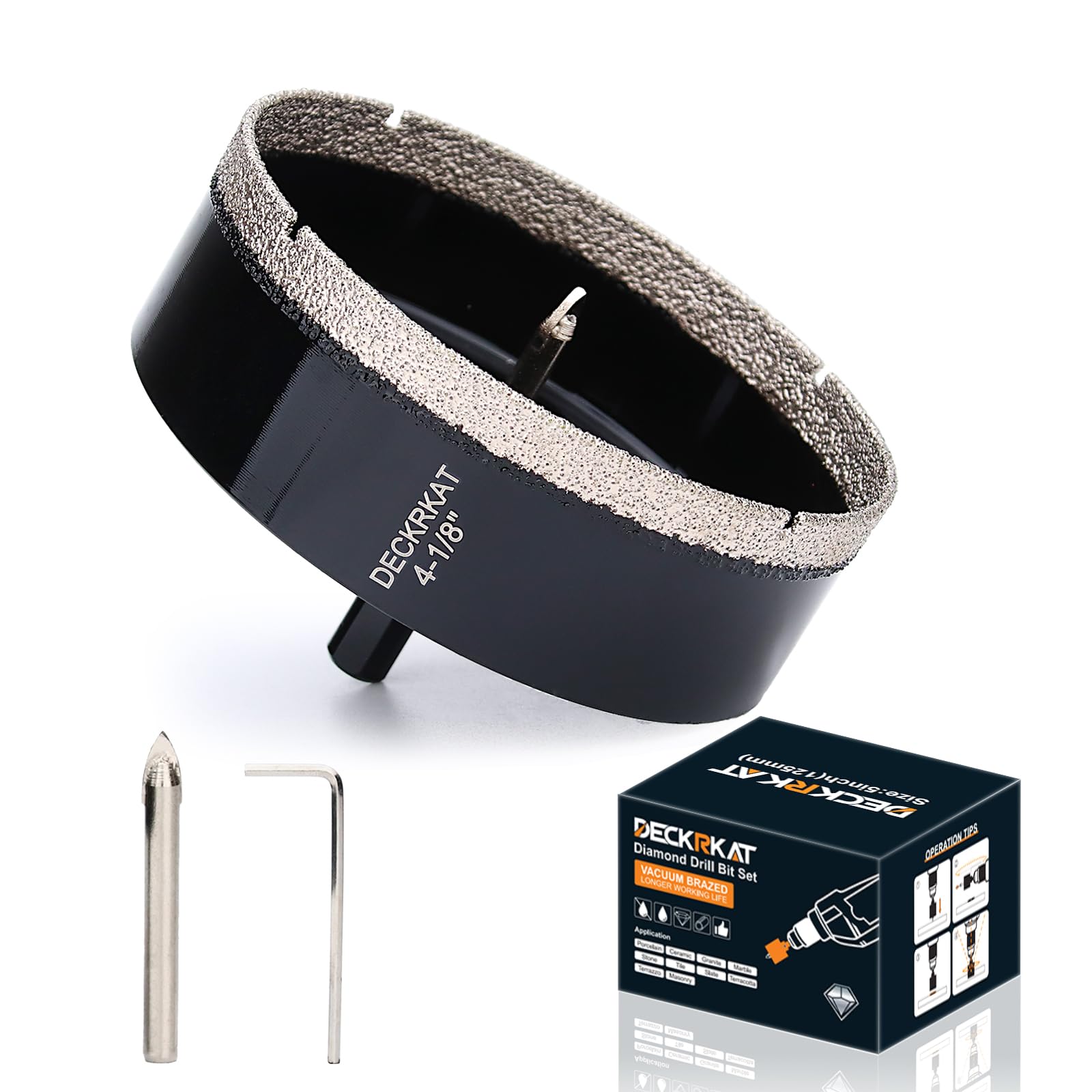 1 Inch Diamond Hole-Saw Bits with Pilot Drill Bit - 2pc 1" Diamond Tipped Tile Hole Saws with Guiding Bit Accurate Drilling for Porcelain Tile Ceramic Pottery Granite Stone Glass Bottles 25mm
