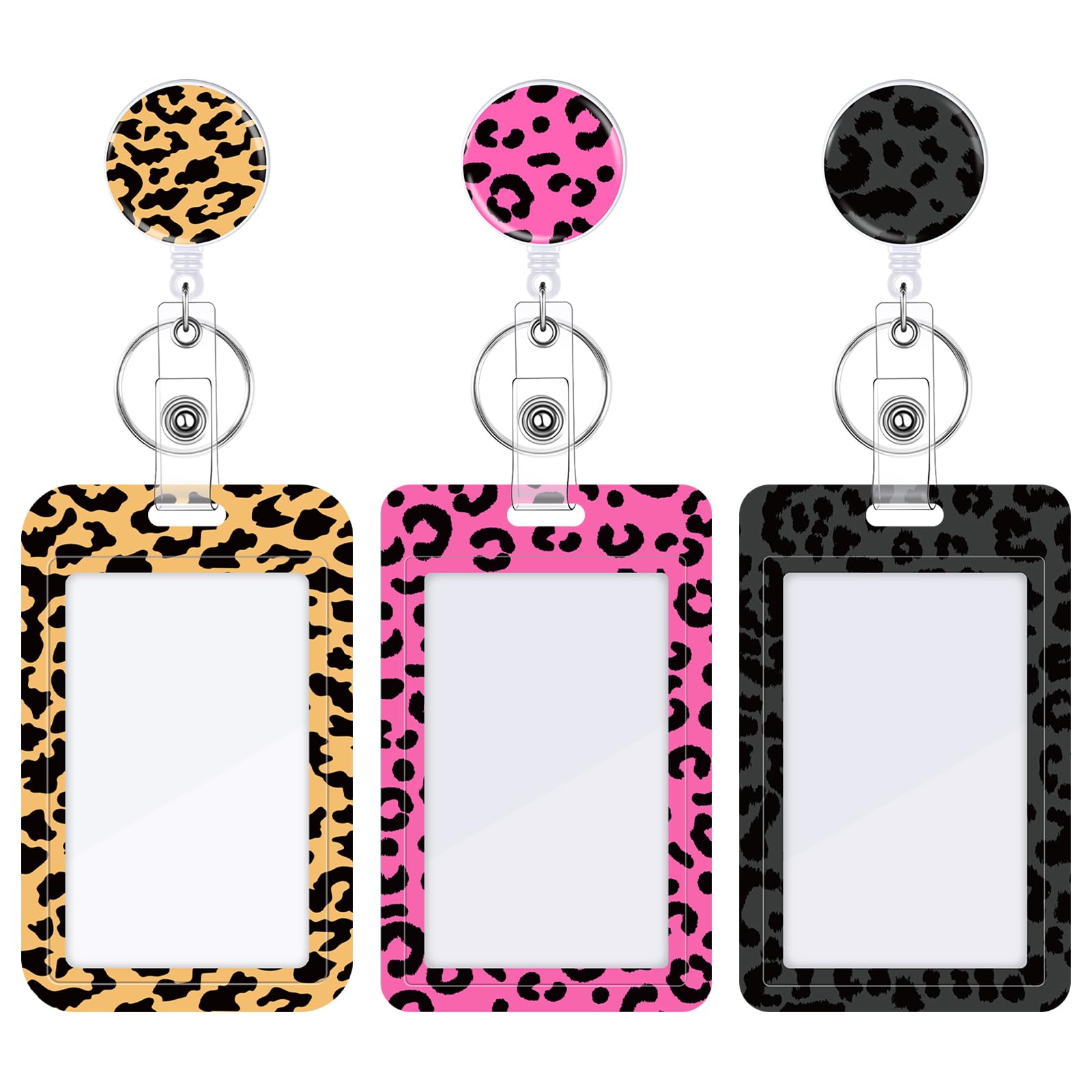 3 Set Badge Holder Retractable Reel Bloom ID Badge Holders with Clip Cute Name Badge Holders for Teacher Nurse Doctor Student Office Workers
