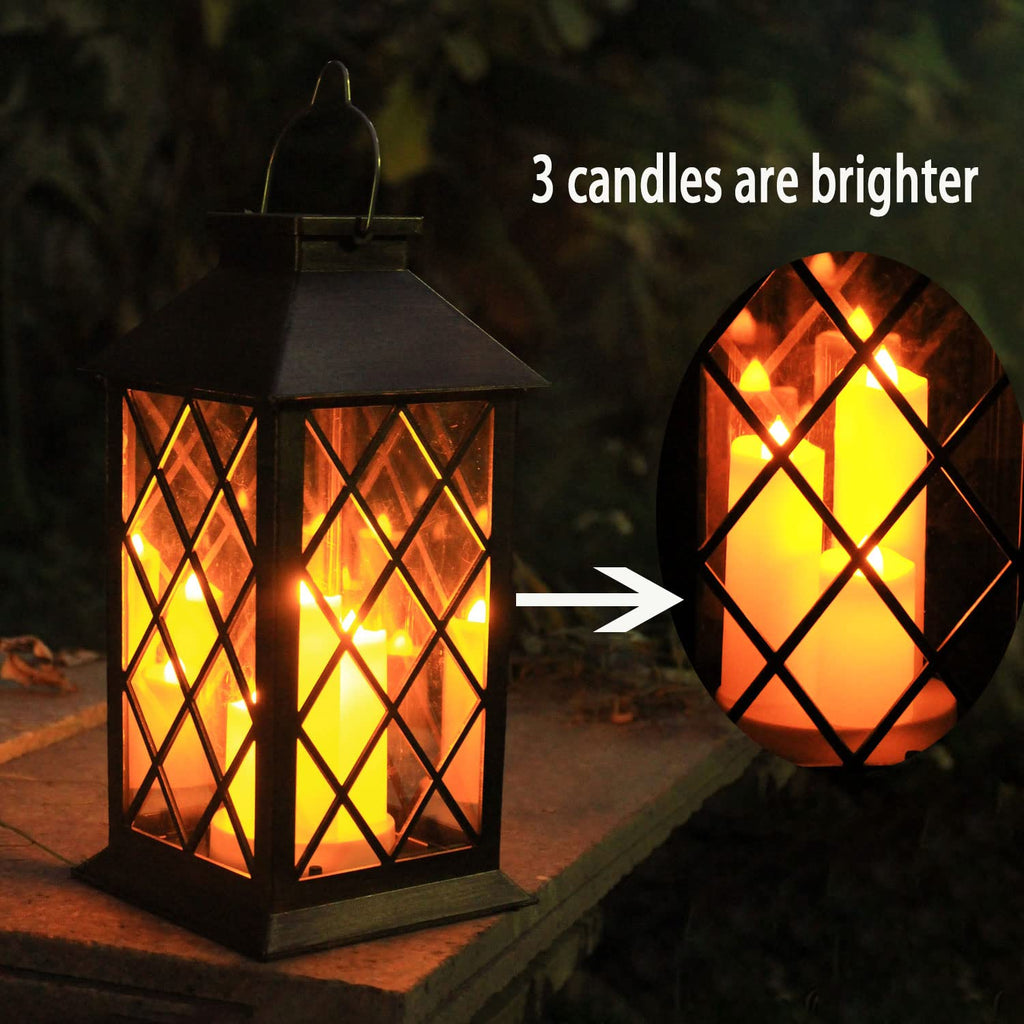 Solar Lantern Outdoor, Outdoor Hanging Candle Lanterns LED Lights - PVC Waterproof Solar Lights Decorative Lantern Lights for Table,Outdoor,Party…