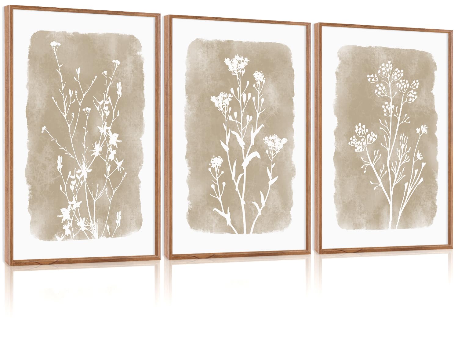 CHDITB Abstract Modern Framed Canvas Wall Art Set, Contemporary Artwork for Home Decor, Neutral Pastel Illustration Wall Painting, Nordic Minimal Zen Art Prints for Living Room Office-16 x24 x3