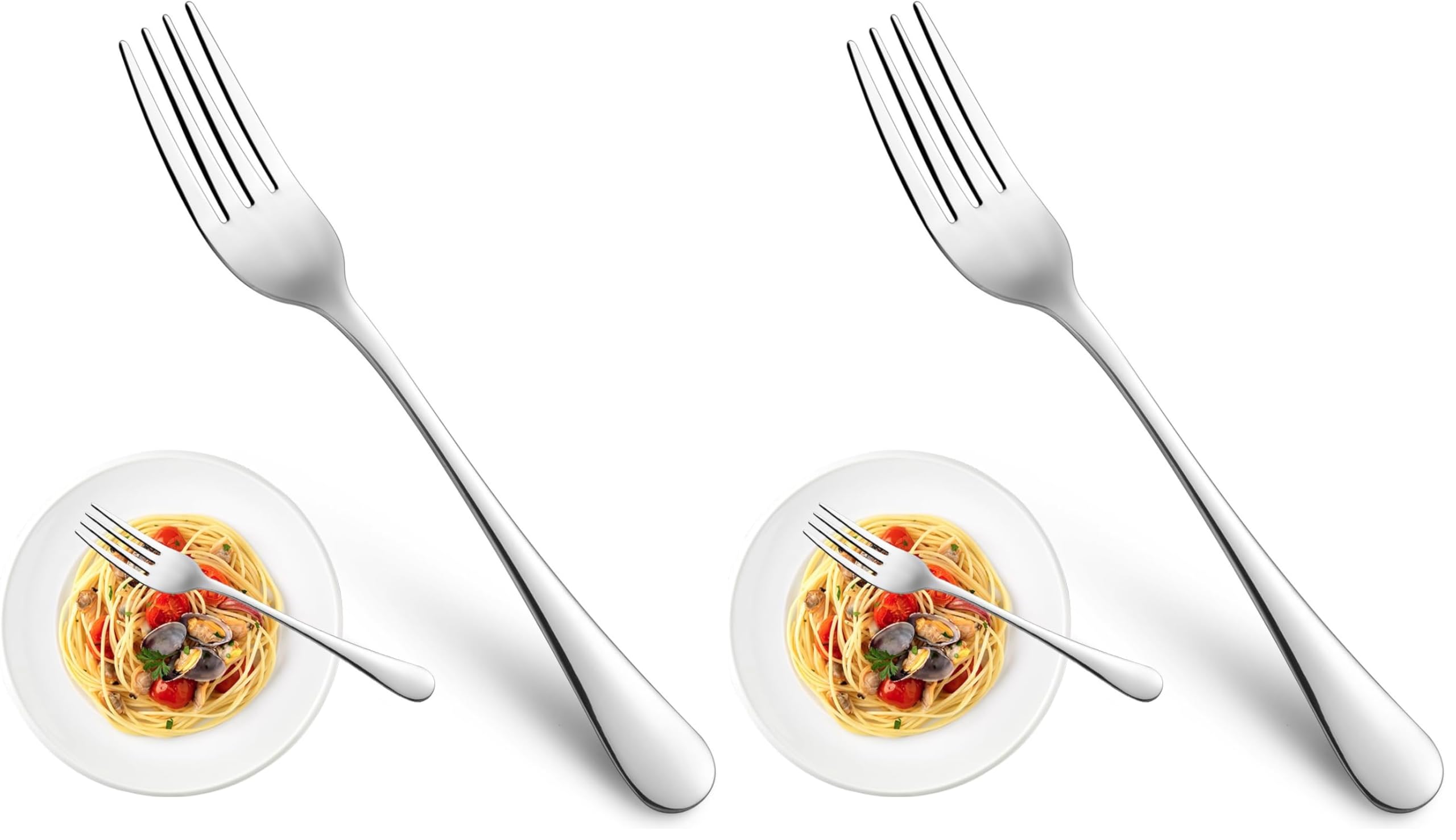 8 Pieces Dinner Forks Set, Food-Grade Stainless Steel Forks, Silverware Forks for Home, Kitchen or Restaurant, Mirror Polished, Dishwasher Safe - 8 Inch