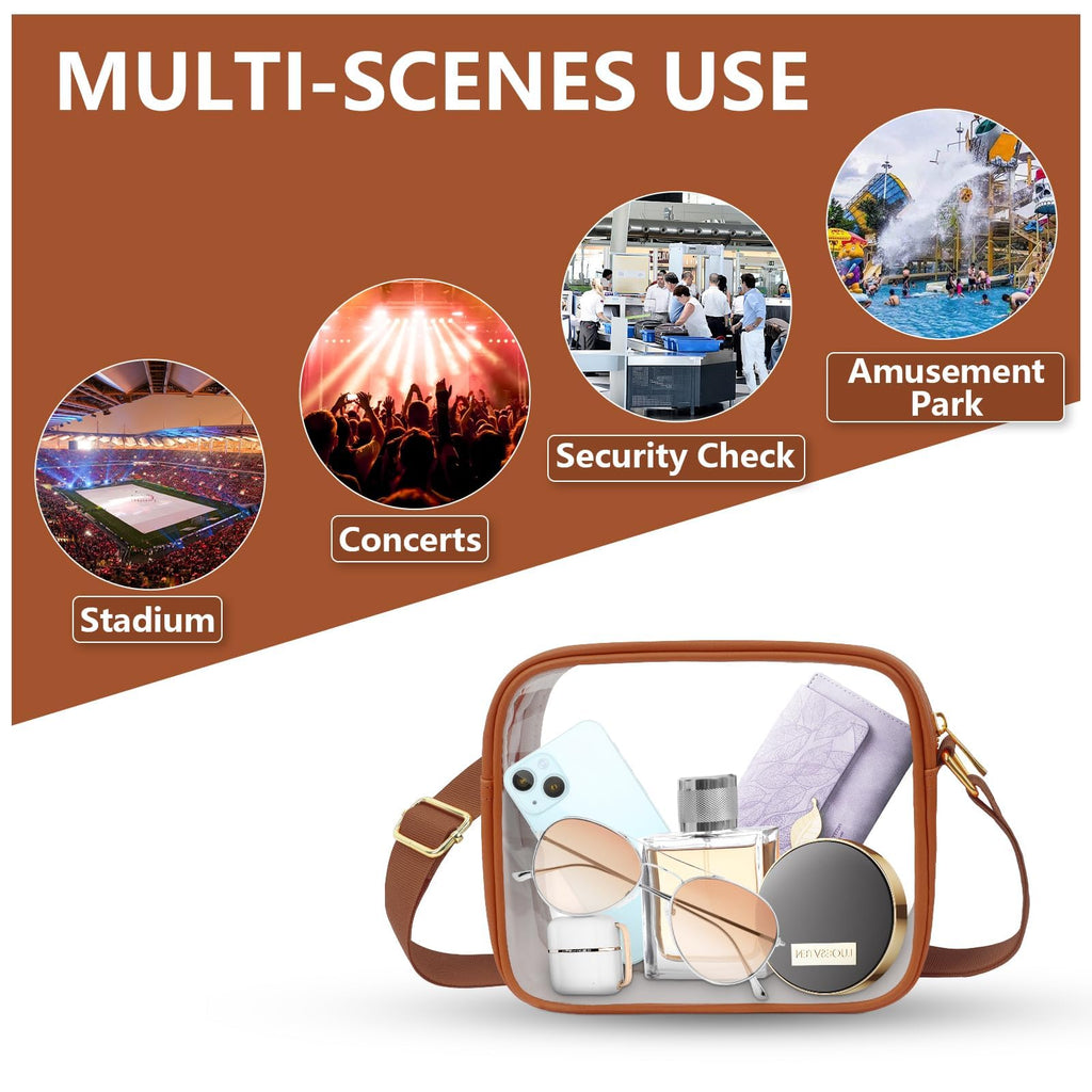 KETIEE Clear Crossbody Bag, Stadium Approved Clear Purse Bag for Concerts Sports Events Festivals
