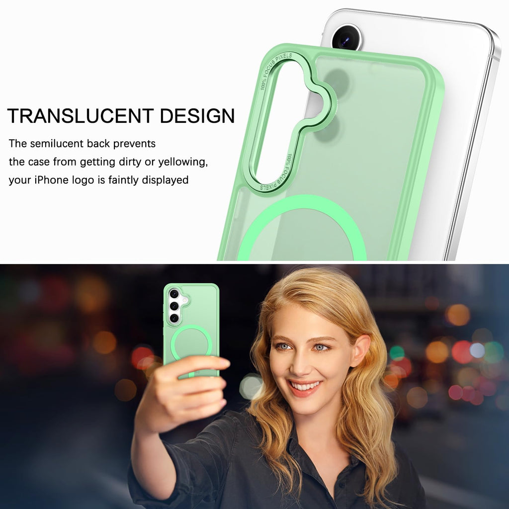 BENTOBEN Magnetic for Samsung Galaxy S24 Plus Case [Compatible with Magsafe] Translucent Matte Slim Thin Shockproof Anti-Yellow Women Men Protective Phone Cases Cover for Samsung S24 Plus 6.7", Black