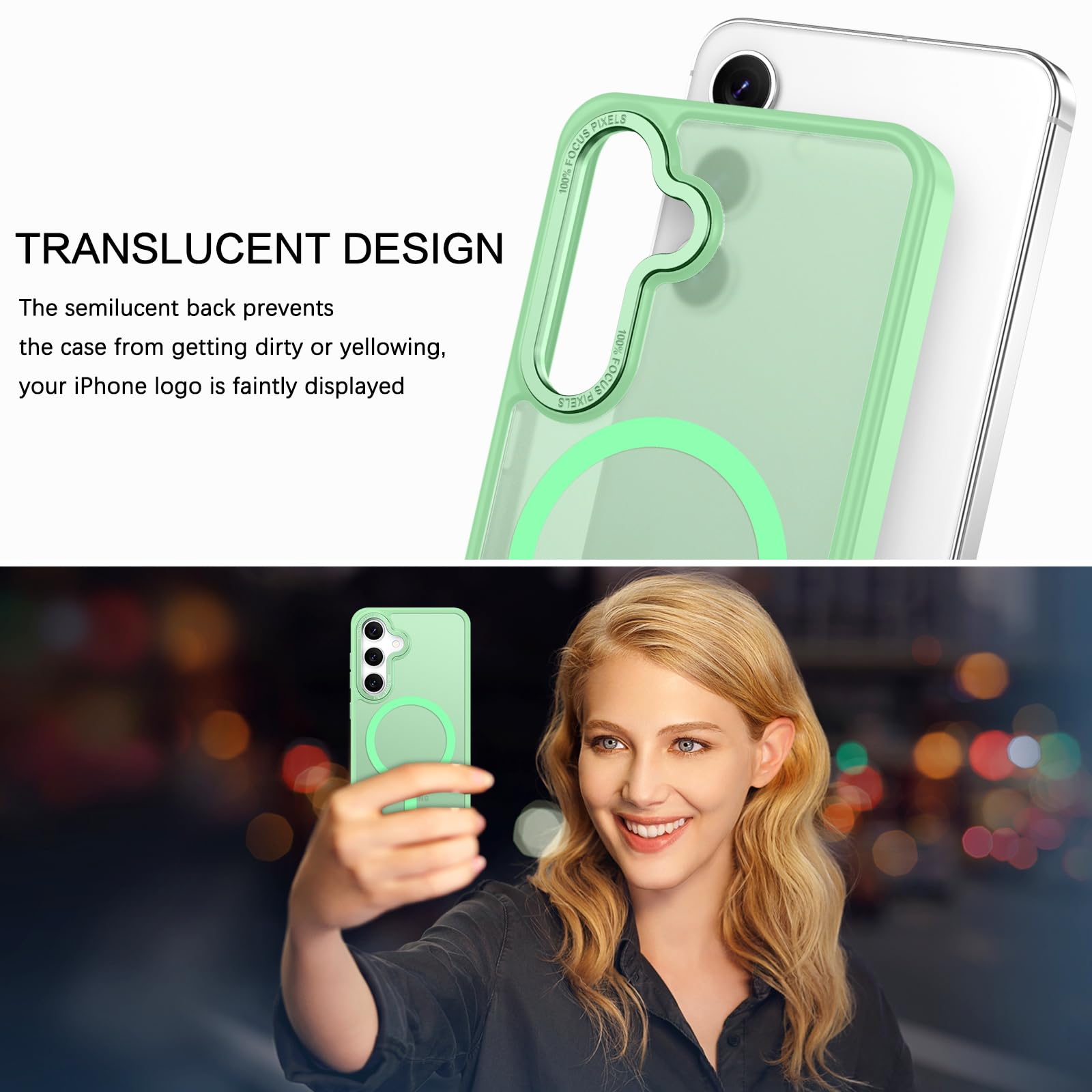 BENTOBEN Magnetic for Samsung Galaxy S24 Plus Case [Compatible with Magsafe] Translucent Matte Slim Thin Shockproof Anti-Yellow Women Men Protective Phone Cases Cover for Samsung S24 Plus 6.7", Black