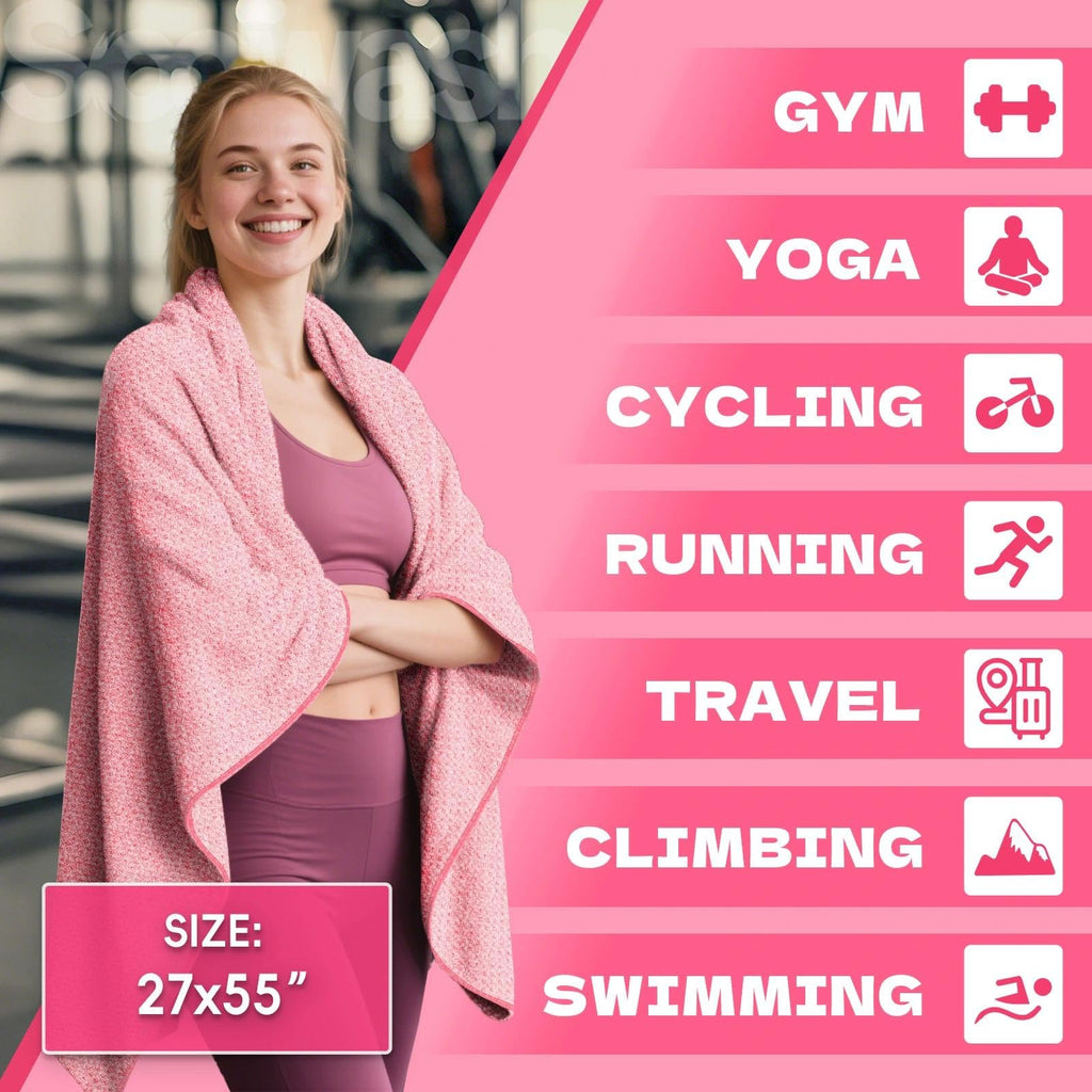 Microfiber Gym Towels for Showering Working Out Quick Dry Negative ions Large Middle Small Sizes Lightweight Gym Towel for Men Women Tennis Sports Towels for Body Hot Yoga Fitness Essentials