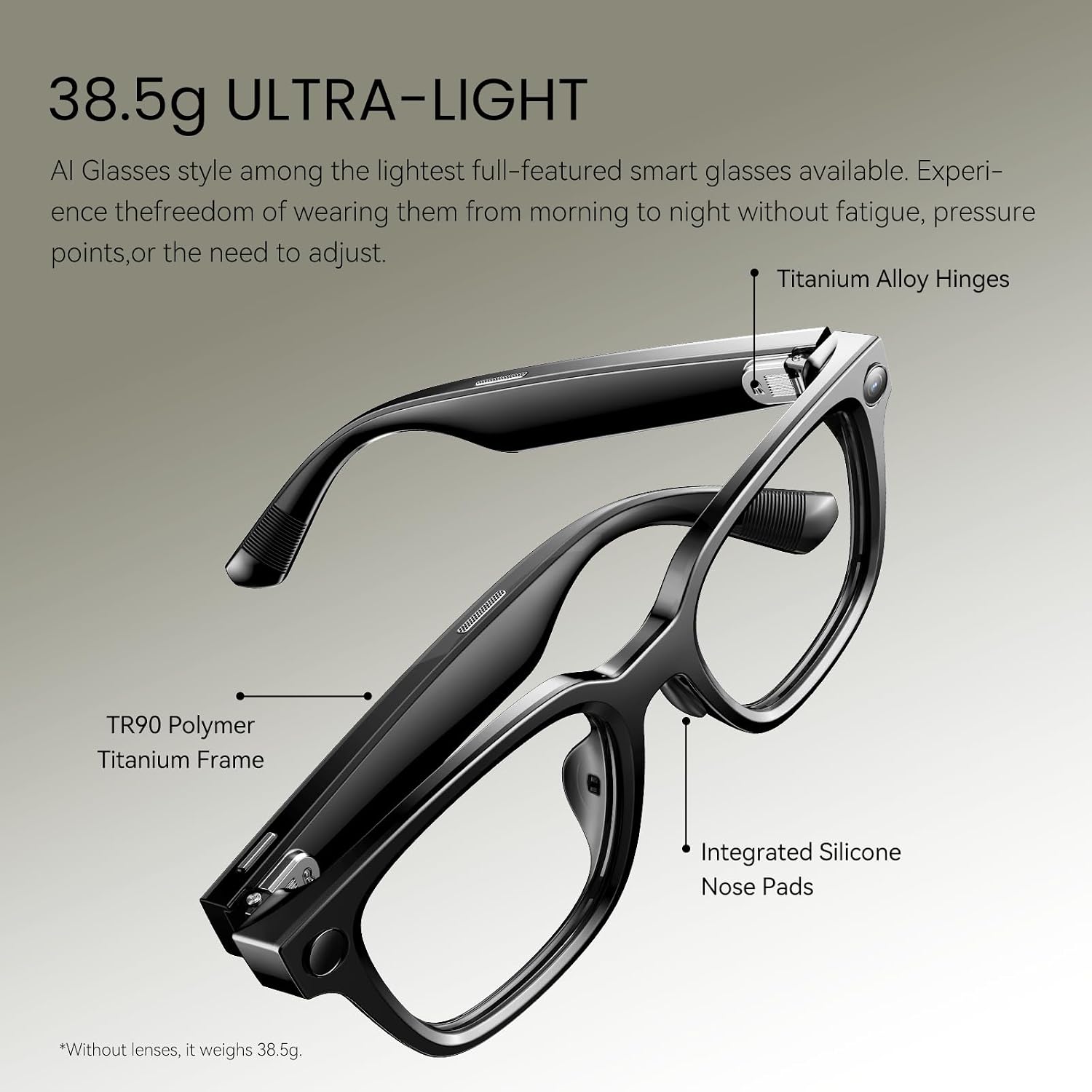 Rokid Ai Glasses Style (Non-Display), 2026 Smart Audio Sun Glasses with ChatGPT & Gemini, Real-Time Translation, 12MP Camera, Voice-Controlled Assistant, Hands-Free Calls, Productivity for Travel
