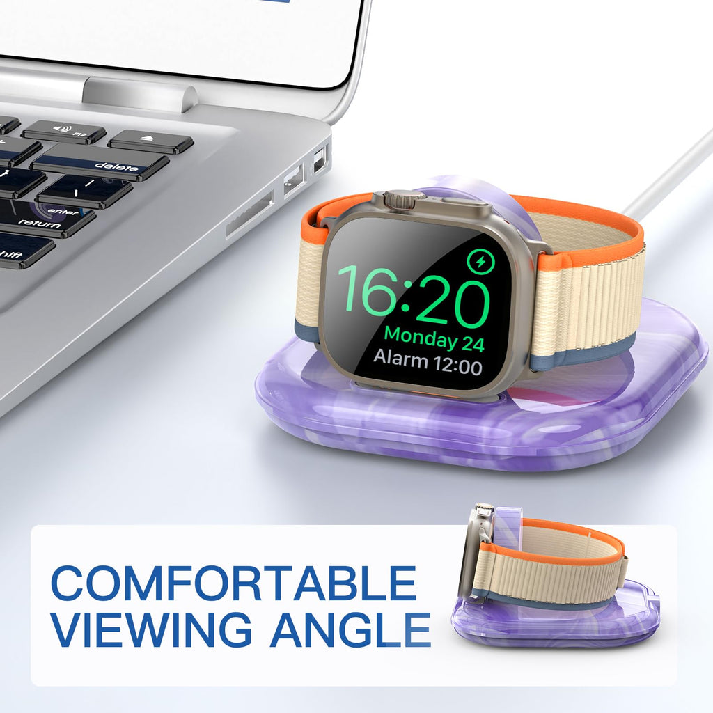 for Apple Watch Magnetic Charging Dock - Fast Magnetic Charger Stand, Compatible with Apple Watch Series 2/3/4/5/6/7/8/9/10/Ultra 1 2, Supports Nightstand Mode, Portable Design for Travel