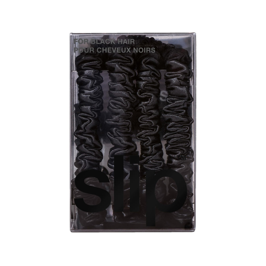 Slip Silk Hair Ties — Skinny Silk Auburn Scrunchies, No Damage, No Crease, Anti-Breakage |100% Mulberry Silk | All Hair Types | Made with Proprietary Slipsilk™ | Set of 4