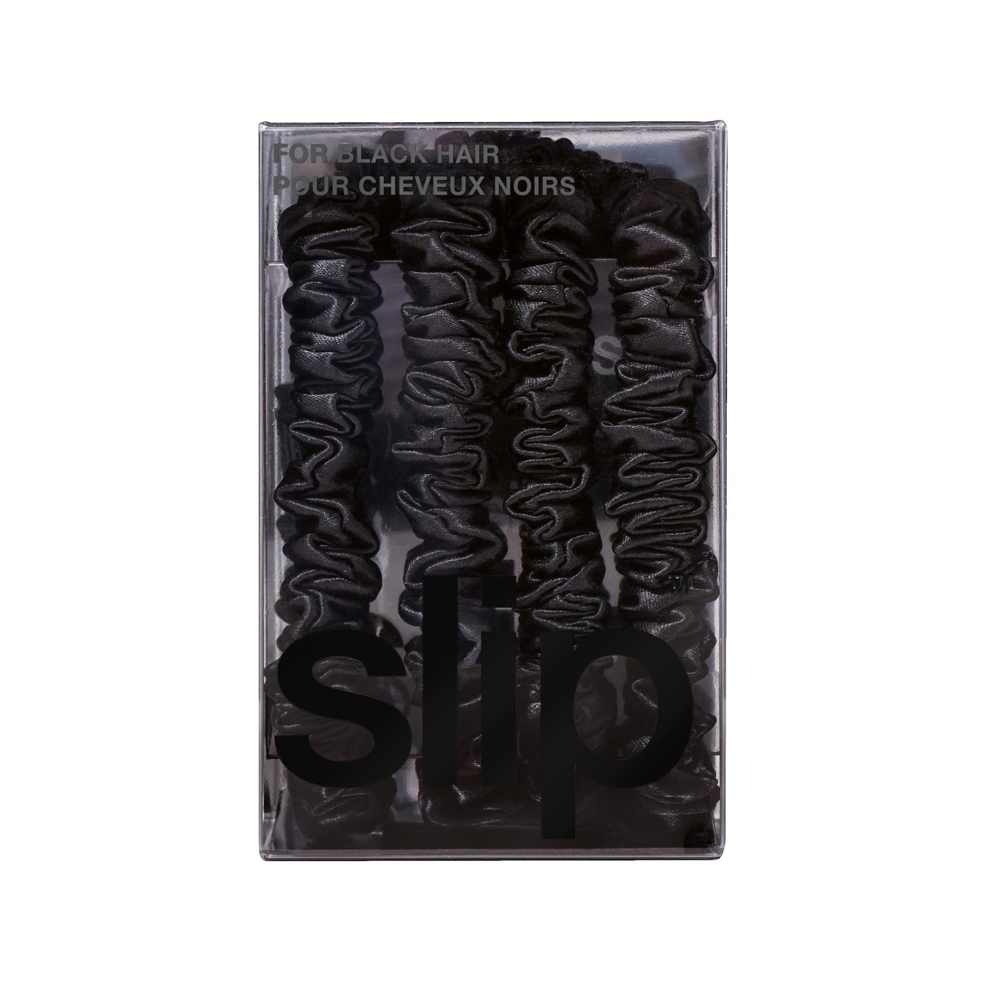 Slip Silk Hair Ties — Skinny Silk Auburn Scrunchies, No Damage, No Crease, Anti-Breakage |100% Mulberry Silk | All Hair Types | Made with Proprietary Slipsilk™ | Set of 4