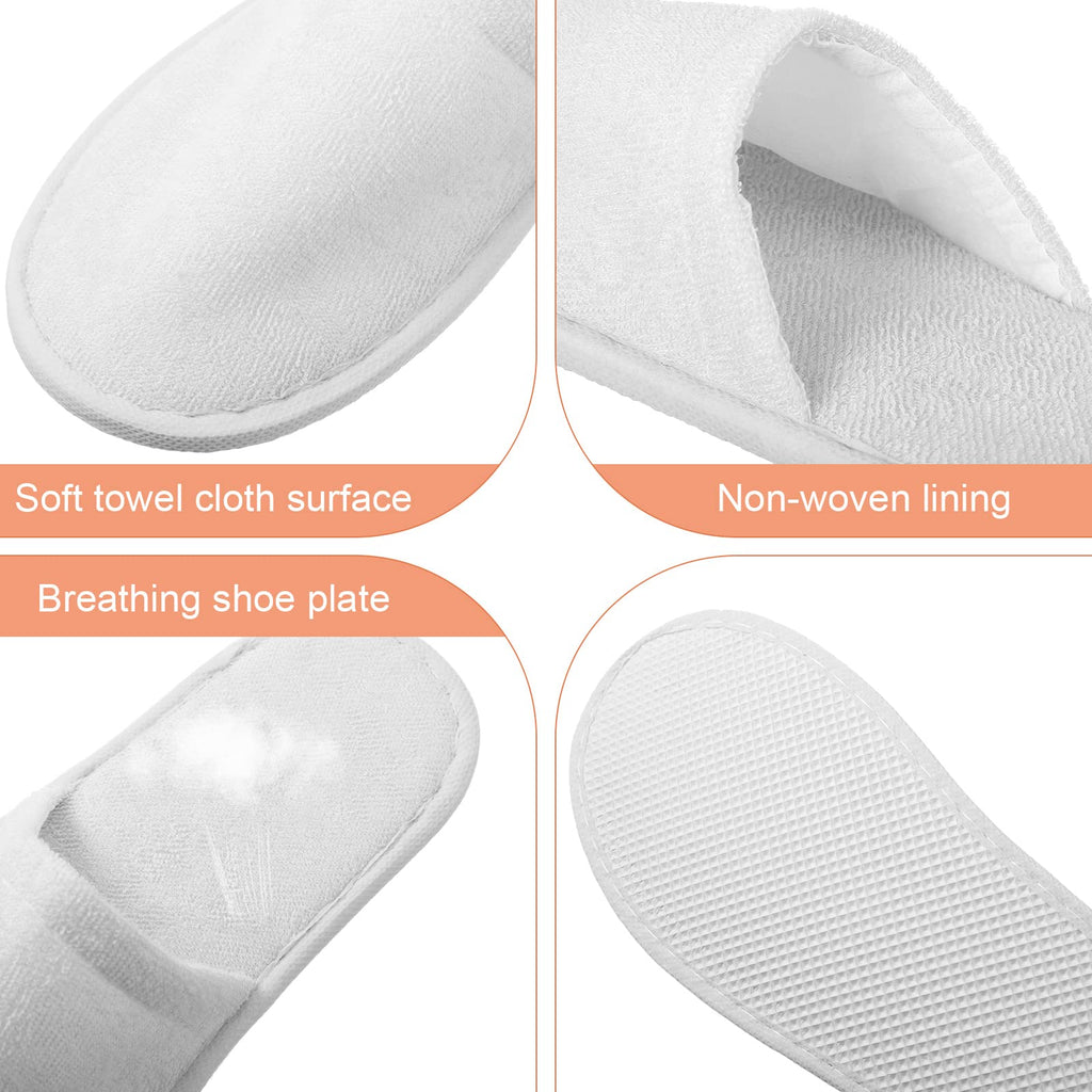 Geyoga 24 Pairs Disposable Slippers for Guests Bulk 2 Size Cotton Soft Spa Hotel House Slippers for Women Men Wedding Party Shoeless Home Indoor Travel