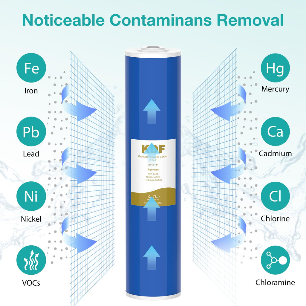 SimPure Whole House Water Filter Cartridges 5 Micron 10" x 4.5" CTO Activated Carbon Block, For DB10P, DB10C-2, GE GXWH40L, GXWH35F, BB10, FXHTC, FC15B, 2 Pack