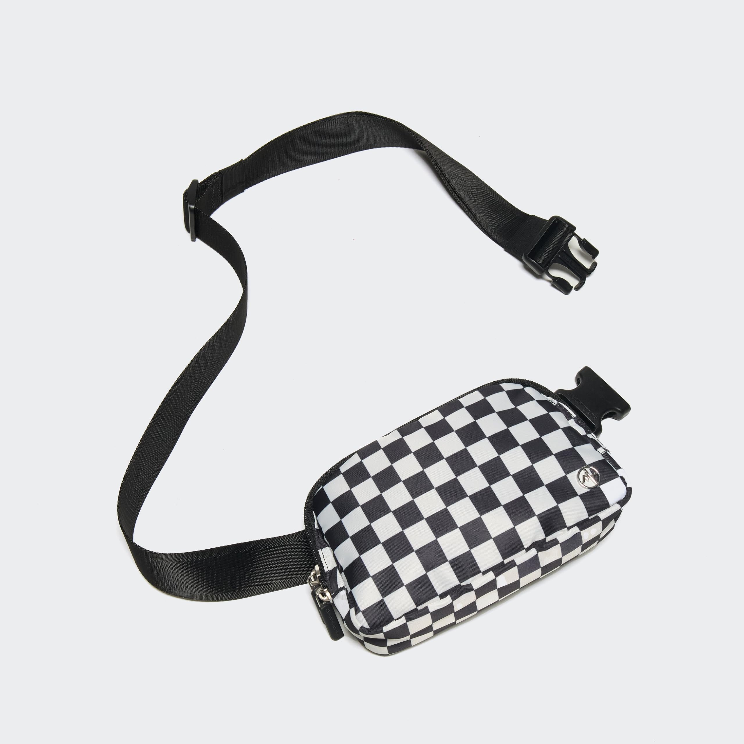 Pander Two Way Zipper Fanny Pack Nylon Everywhere Belt Bag for Women, Water Repellent Waist Packs, Crossbody Bags with Adjustable Strap (Black).