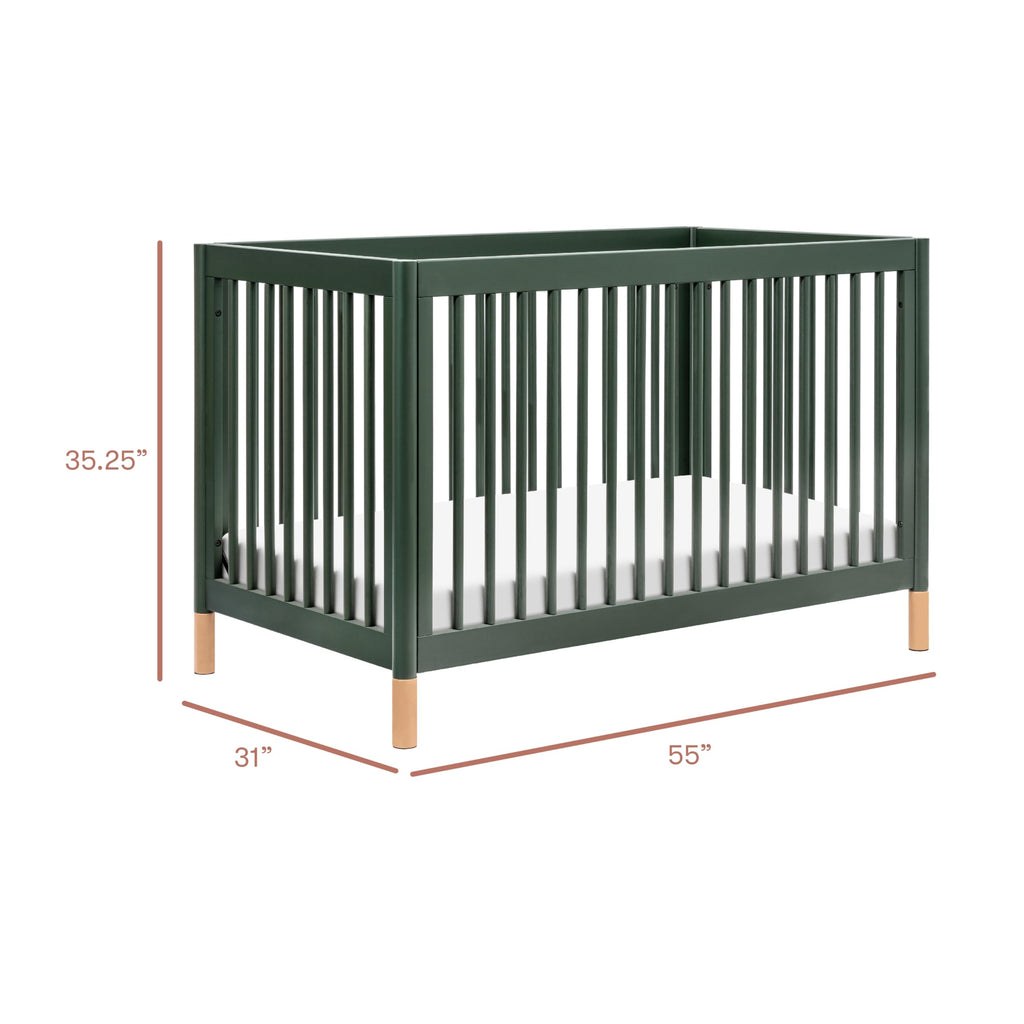 Babyletto Gelato 4-in-1 Convertible Crib with Toddler Bed Conversion in Natural Walnut and Brushed Gold Feet, Greenguard Gold Certified