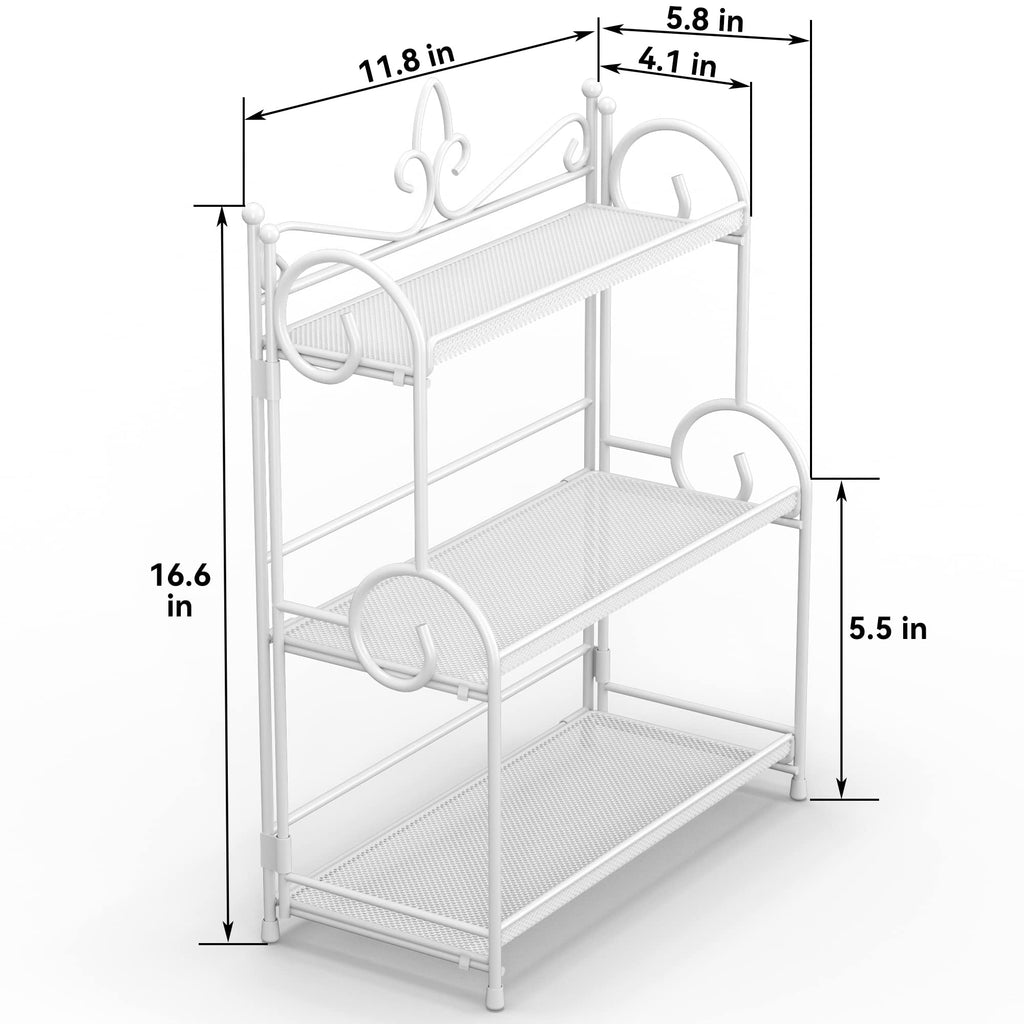 YIUKEA Bathroom Organizer Countertop - 3 Tier Spice Rack Organizer, Counter Organization and Storage for Bathroom, Kitchen, Bedroom, Offices, Foldable