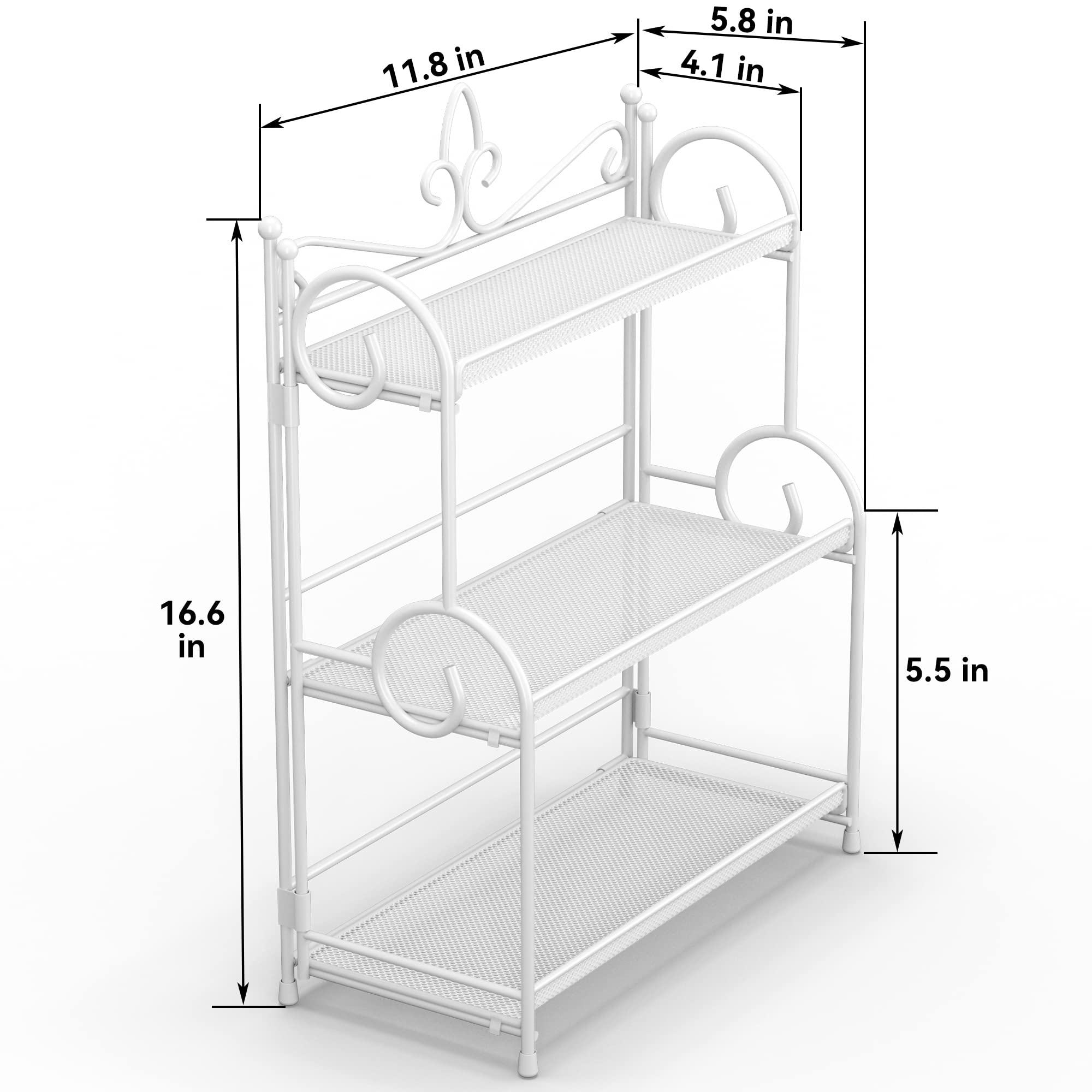 YIUKEA Bathroom Organizer Countertop - 3 Tier Spice Rack Organizer, Counter Organization and Storage for Bathroom, Kitchen, Bedroom, Offices, Foldable