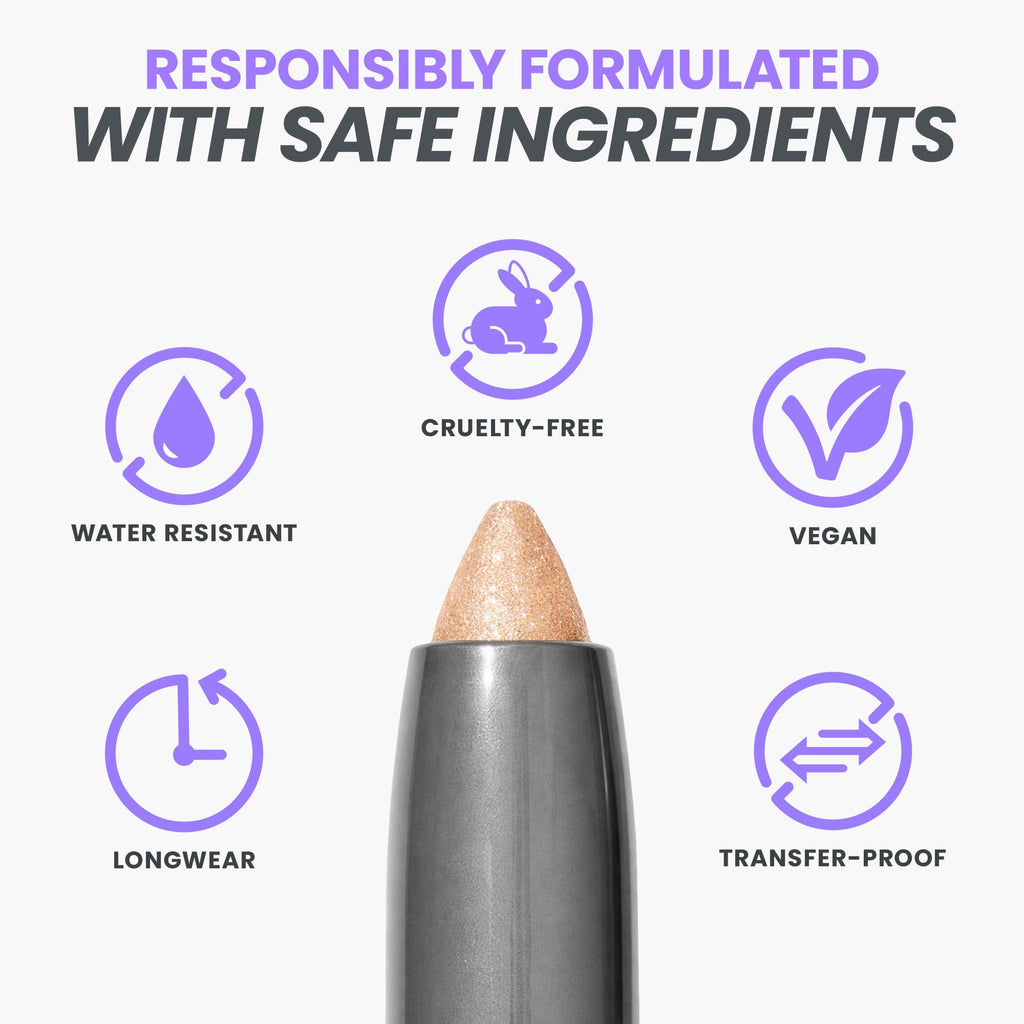 Wonderskin IYKYK Eyeshadow Stick - Longwear Eye Shadow Sticks, Budge-Proof and Waterproof Shimmer Eyeshadow Stick with Built-in Sharpener (Ash)